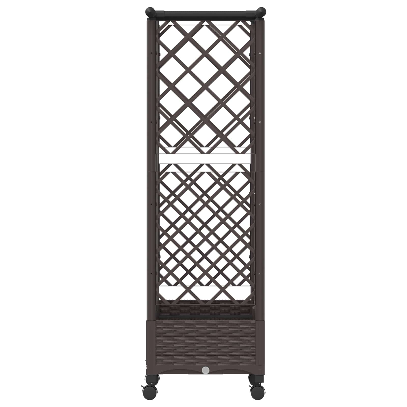 Magasított ágy trellis-szel és tetővel barna 124 x 40 x 127 cm