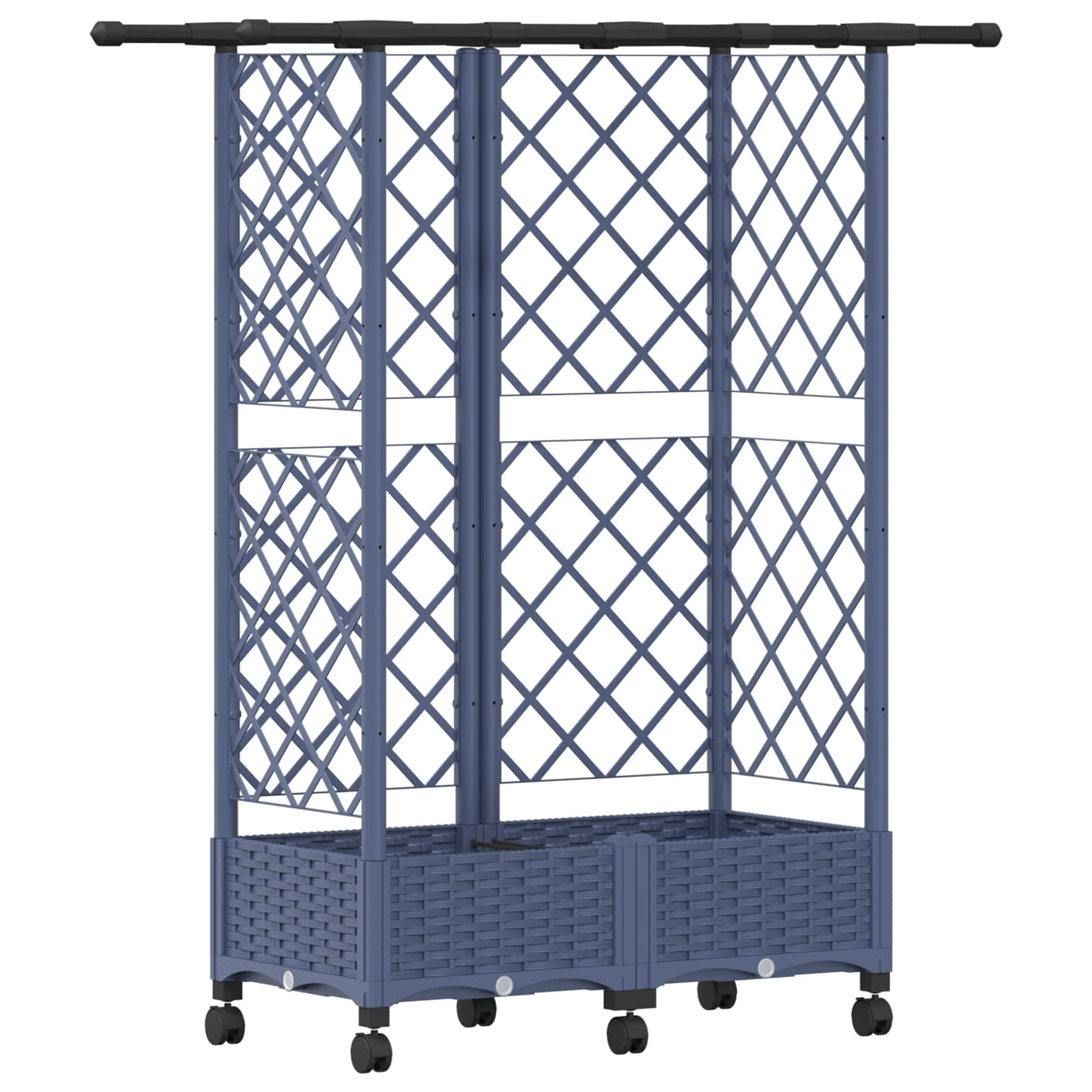Magasított ágy trellis-szel és tetővel szürke 124 x 40 x 127 cm