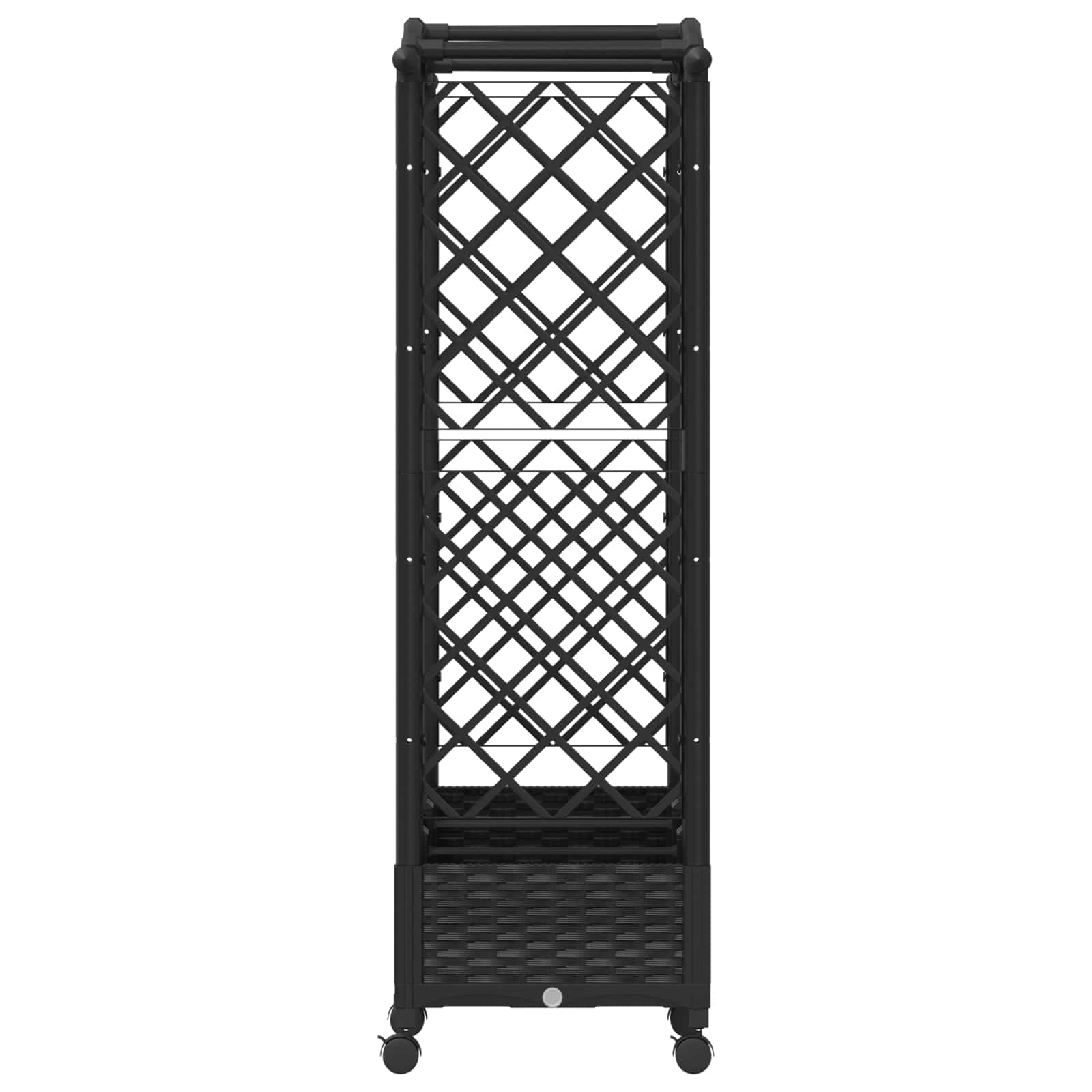 Magasított ágy trellis-szel és tetővel fekete 169 x 40 x 129 cm