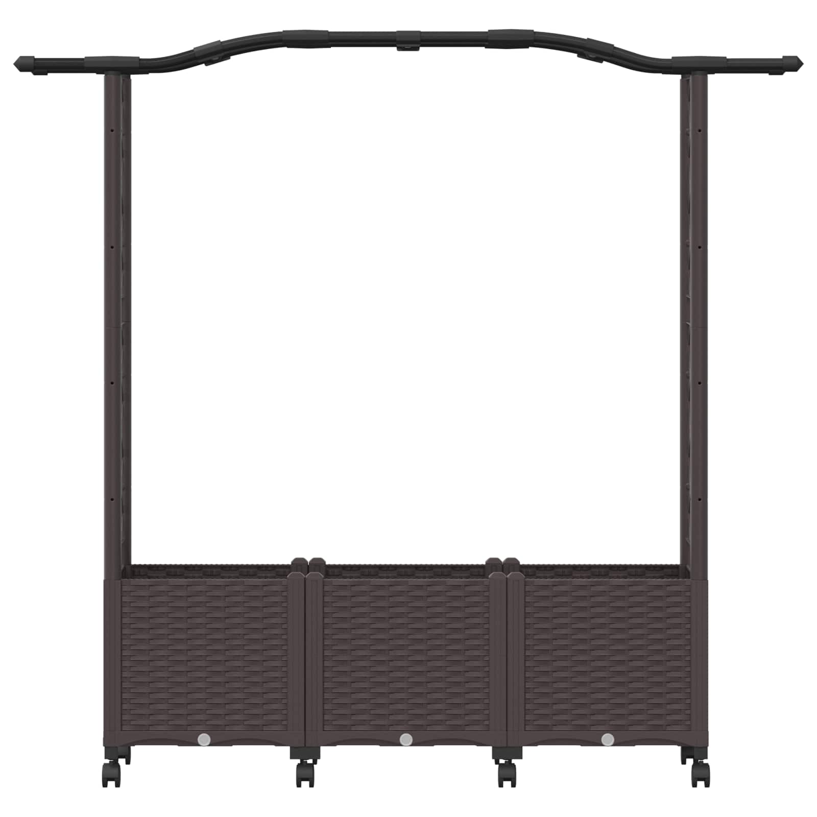 Magasított ágy trellis-szel és tetővel barna 164 x 40 x 144 cm