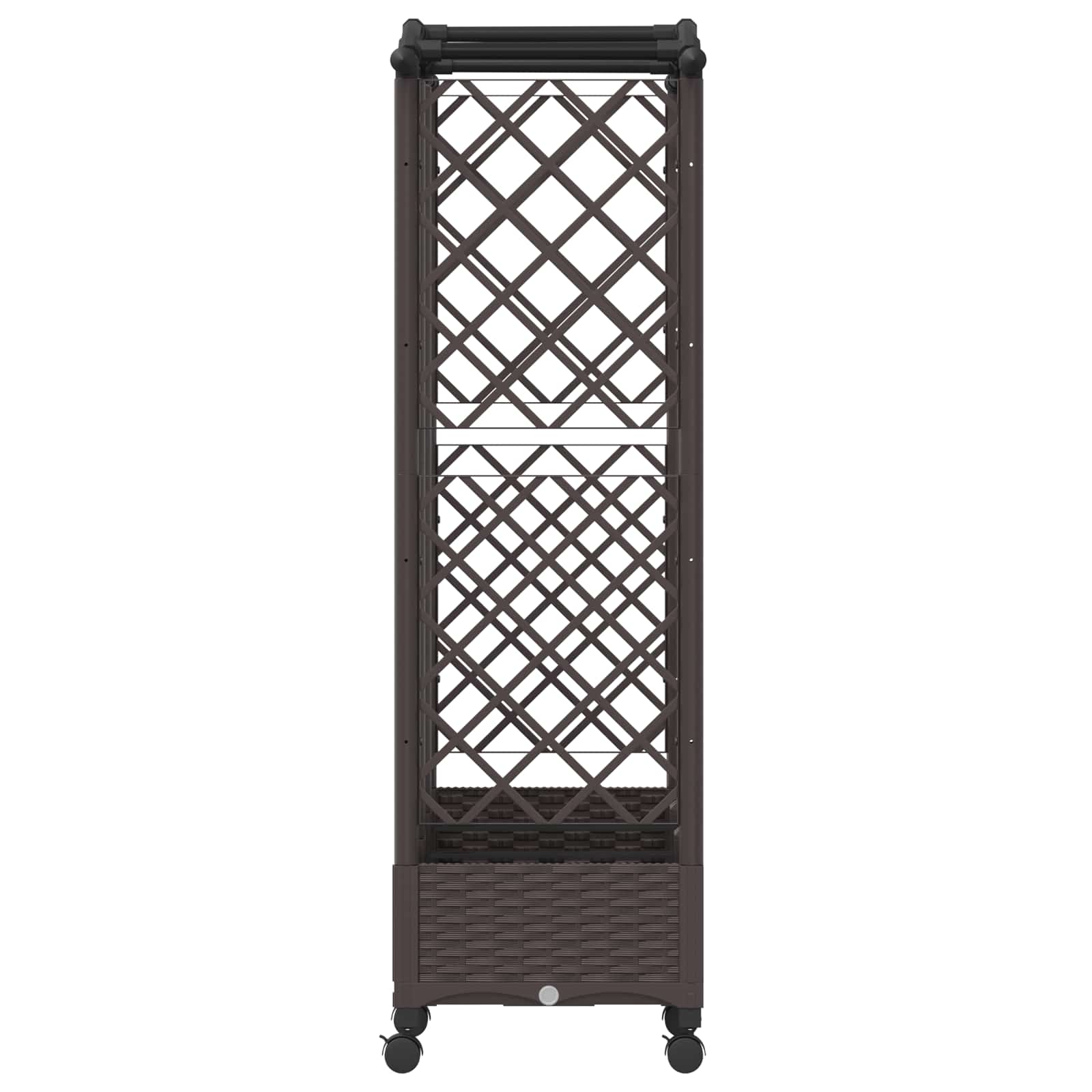Magasított ágy trellis-szel és tetővel barna 163 x 40 x 129 cm