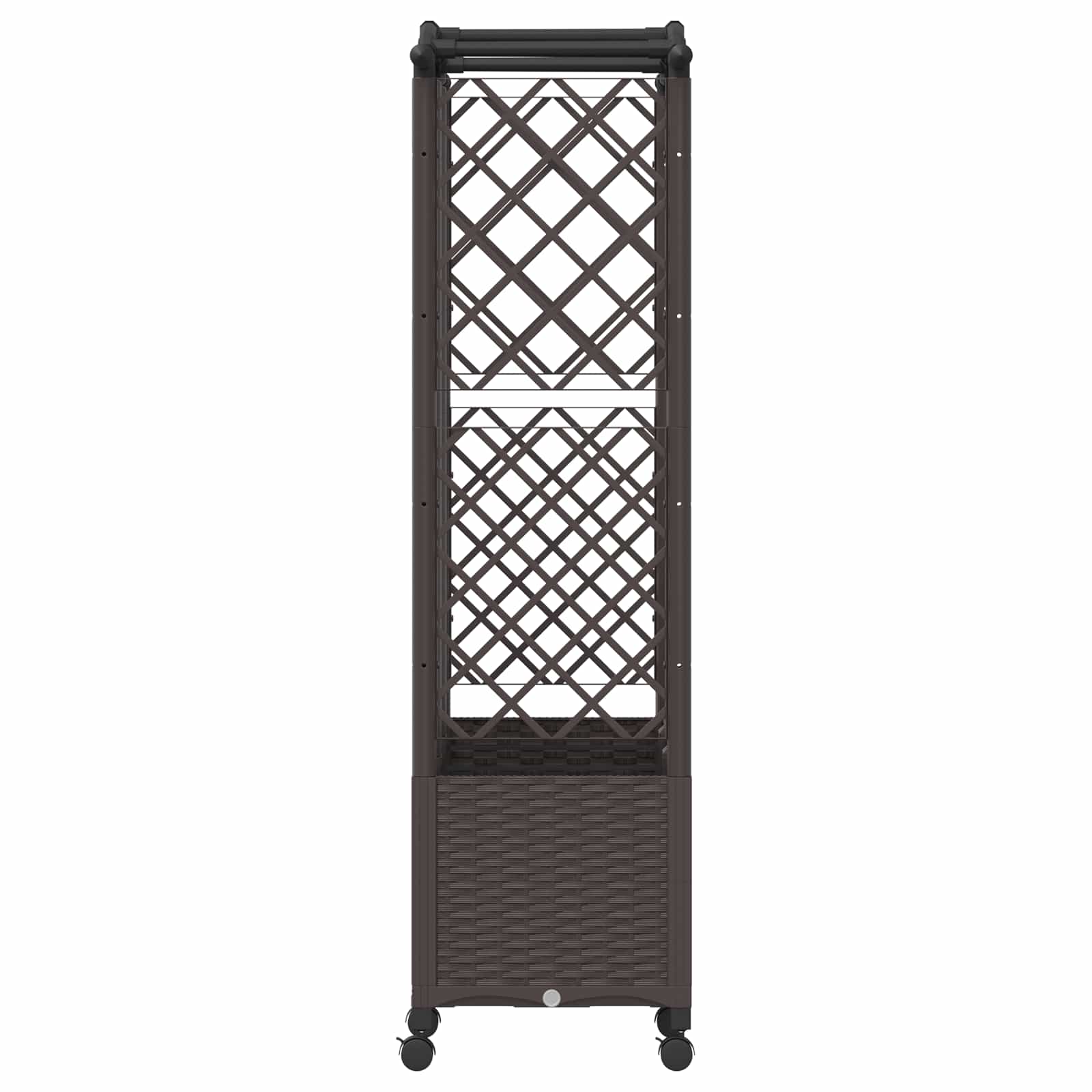 Magasított ágy trellis-szel és tetővel barna 163 x 40 x 144 cm