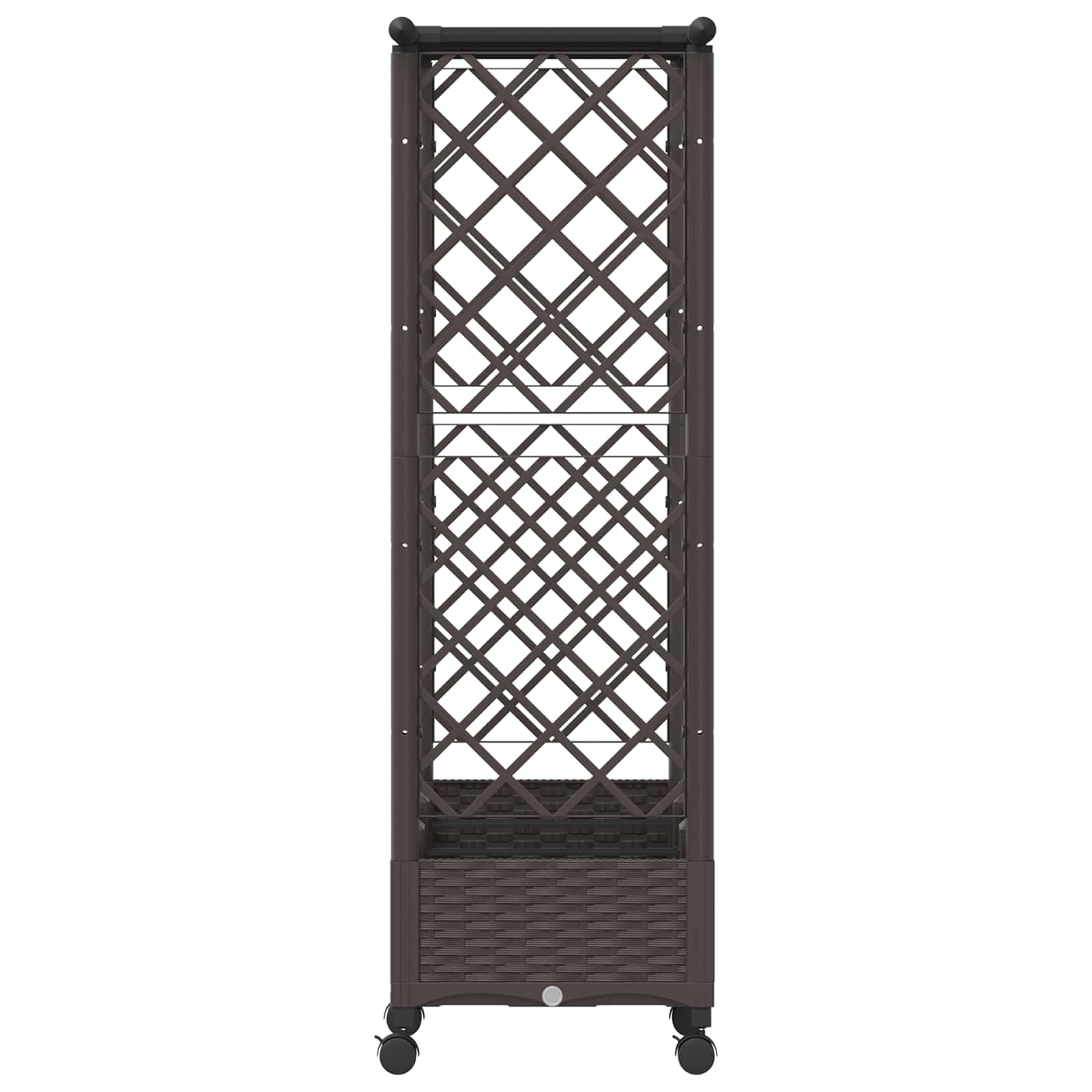 Magasított ágy trellis-szel és tetővel barna 164 x 40 x 127 cm