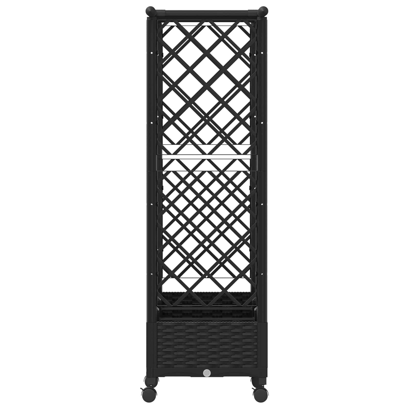 Magasított ágy trellis-szel és tetővel fekete 164 x 40 x 127 cm