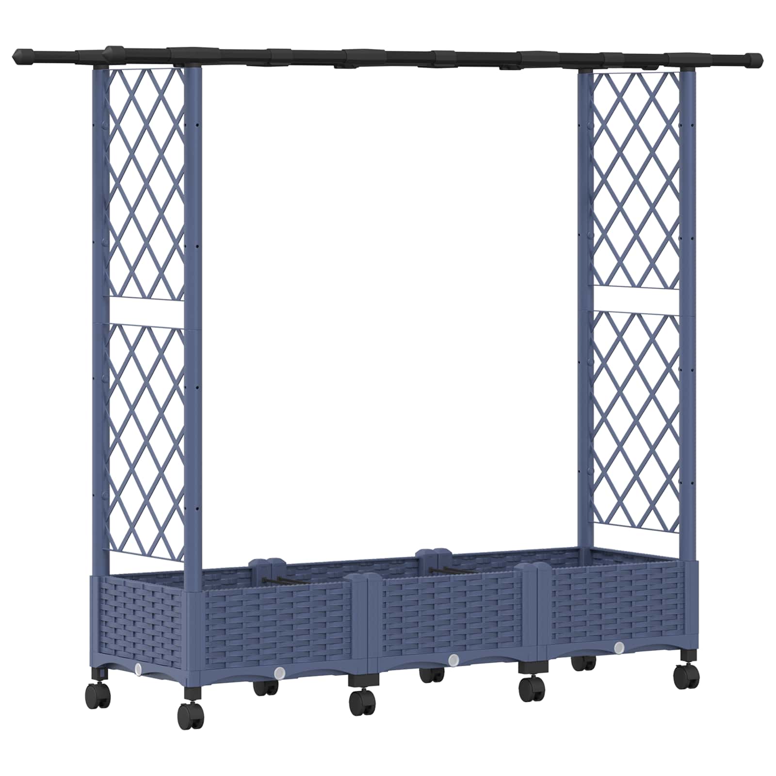 Magasított ágy trellis-szel és tetővel szürke 164 x 40 x 127 cm