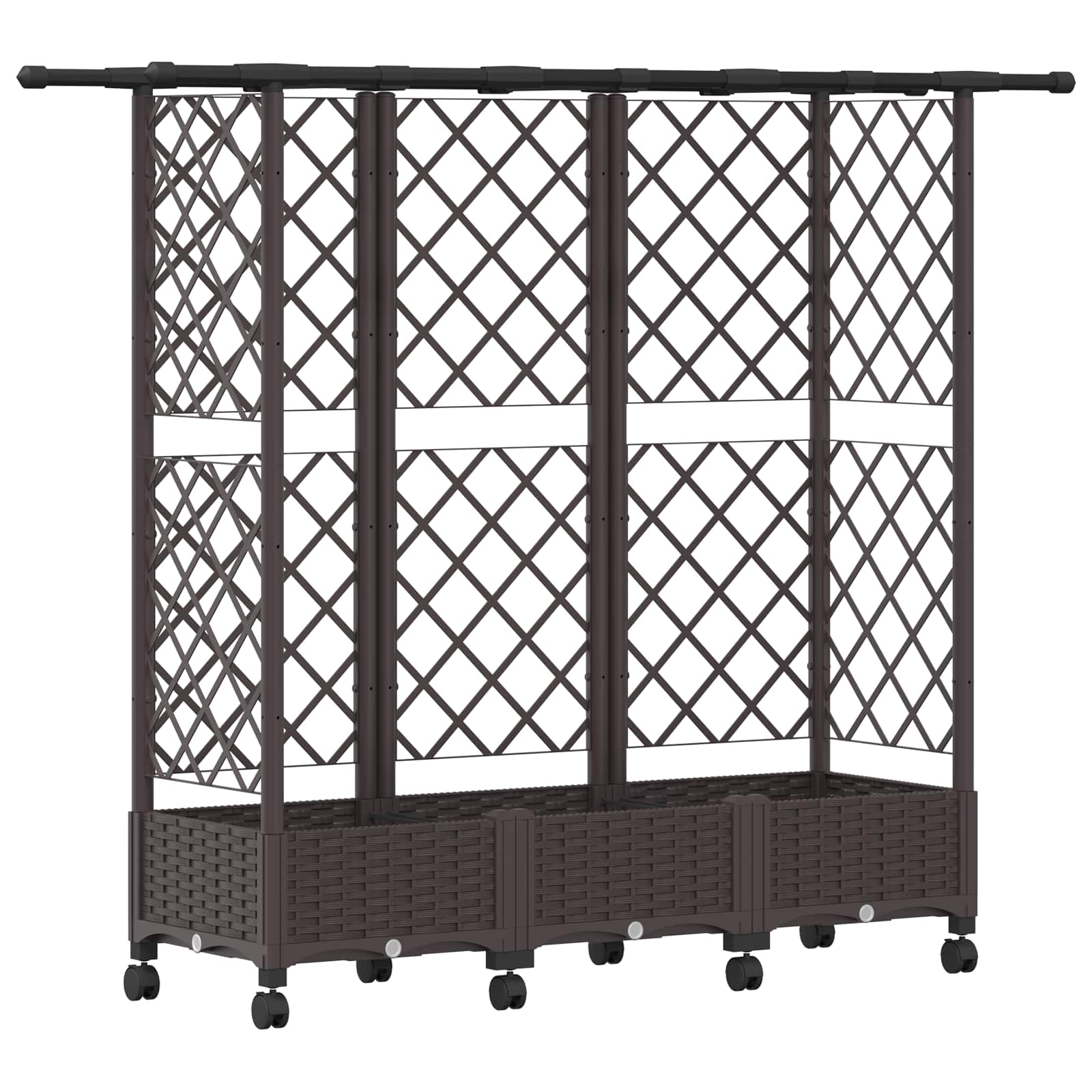 Magasított ágy trellis-szel és tetővel barna 164 x 40 x 127 cm