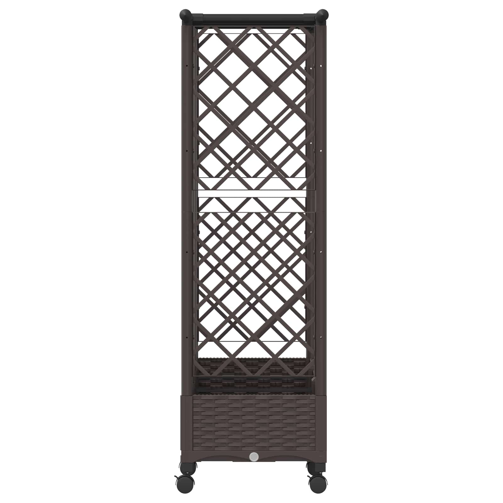 Magasított ágy trellis-szel és tetővel barna 164 x 40 x 127 cm