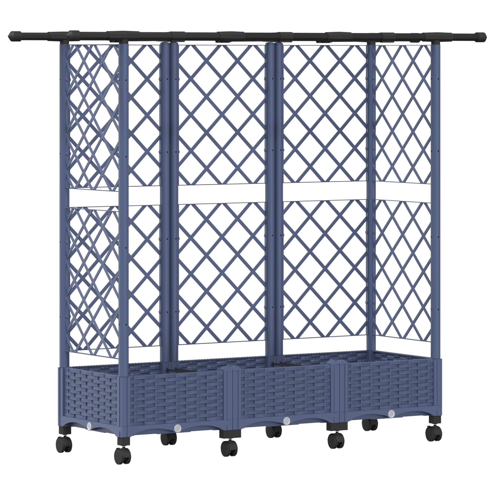 Magasított ágy trellis-szel és tetővel szürke 164 x 40 x 127 cm
