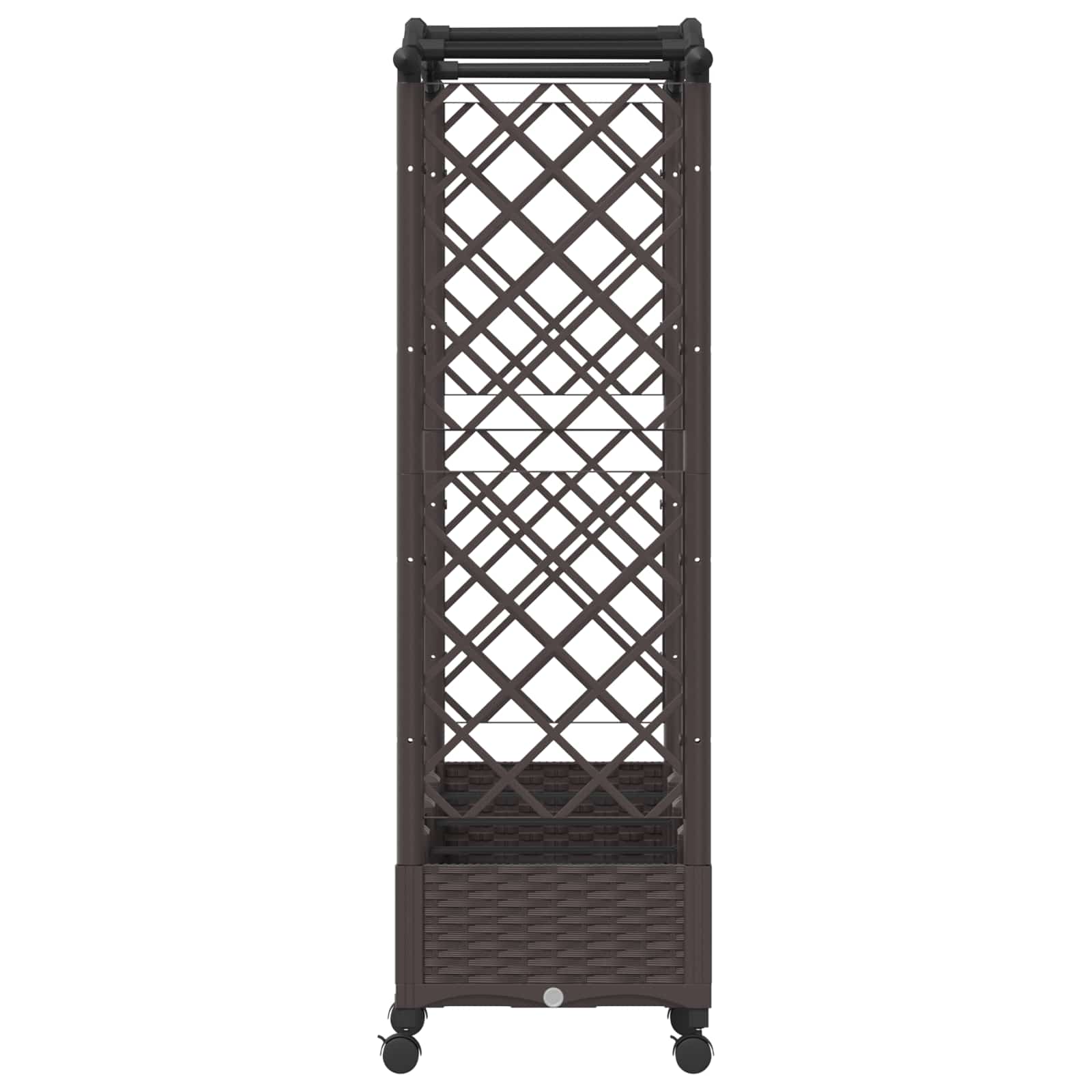 Magasított ágy trellis-szel és tetővel barna 207 x 40 x 129 cm