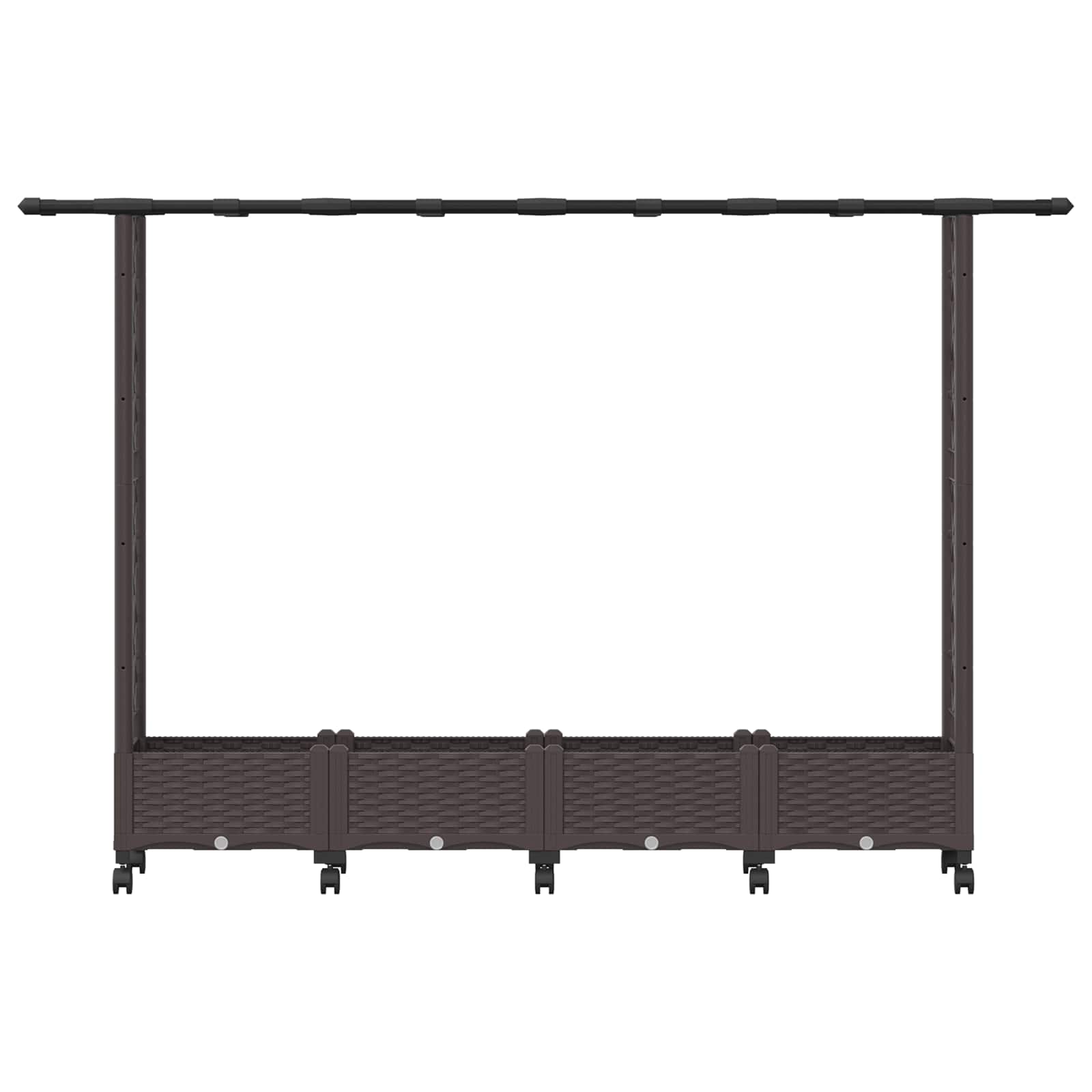 Magasított ágy trellis-szel és tetővel barna 203 x 40 x 127 cm