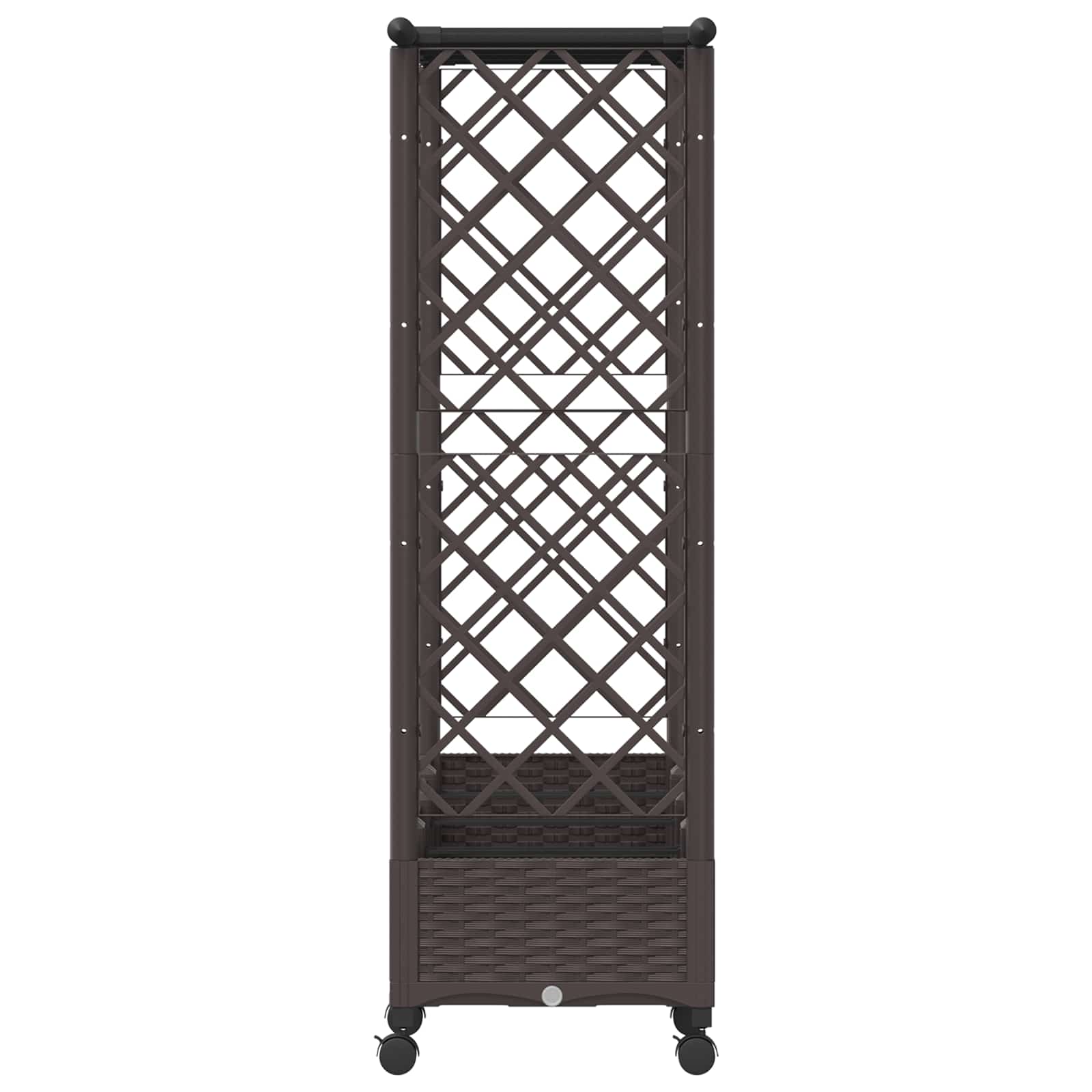 Magasított ágy trellis-szel és tetővel barna 203 x 40 x 127 cm