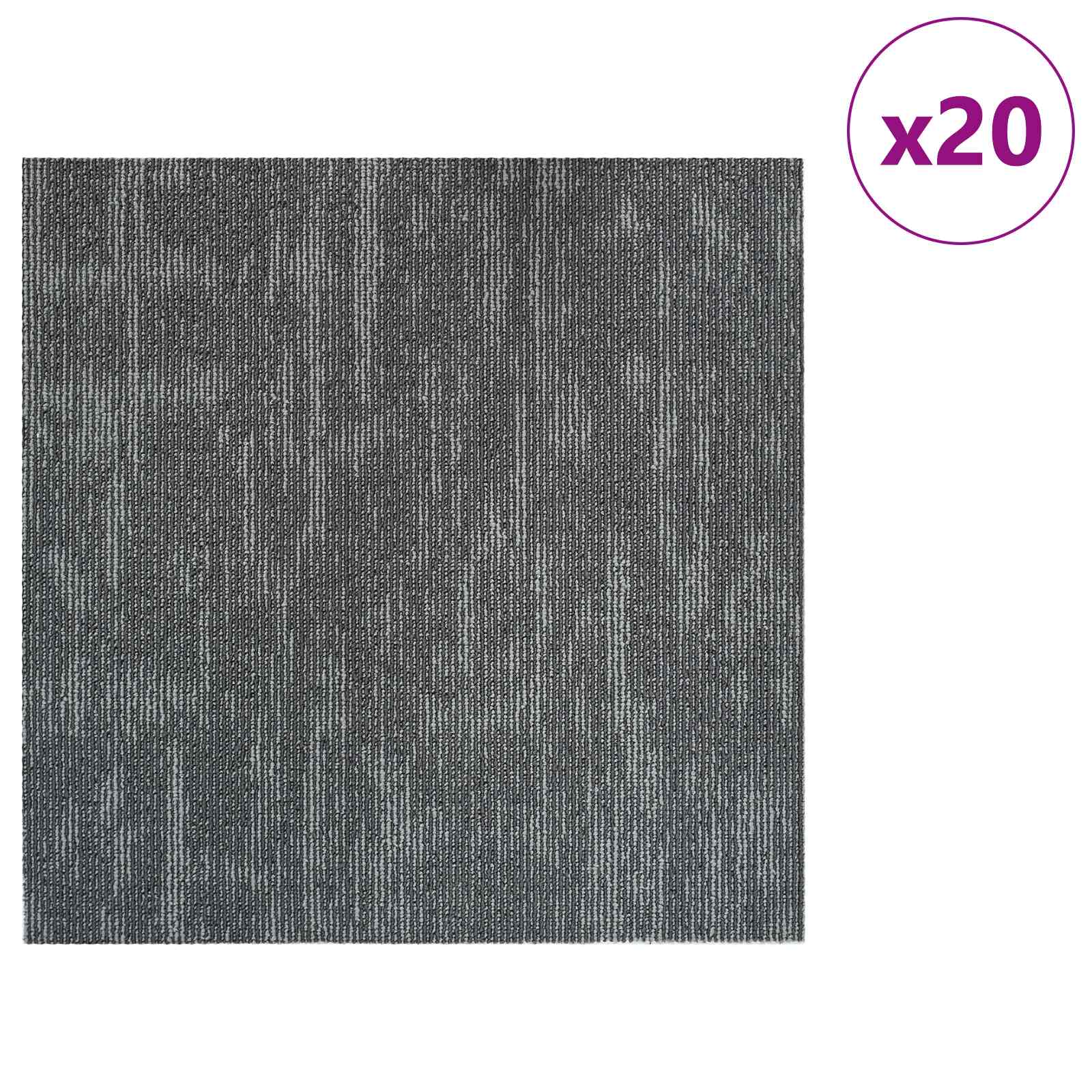 Szőnyegcsempe betonszürke 50 x 50 cm 20 pcs pp és bitumen