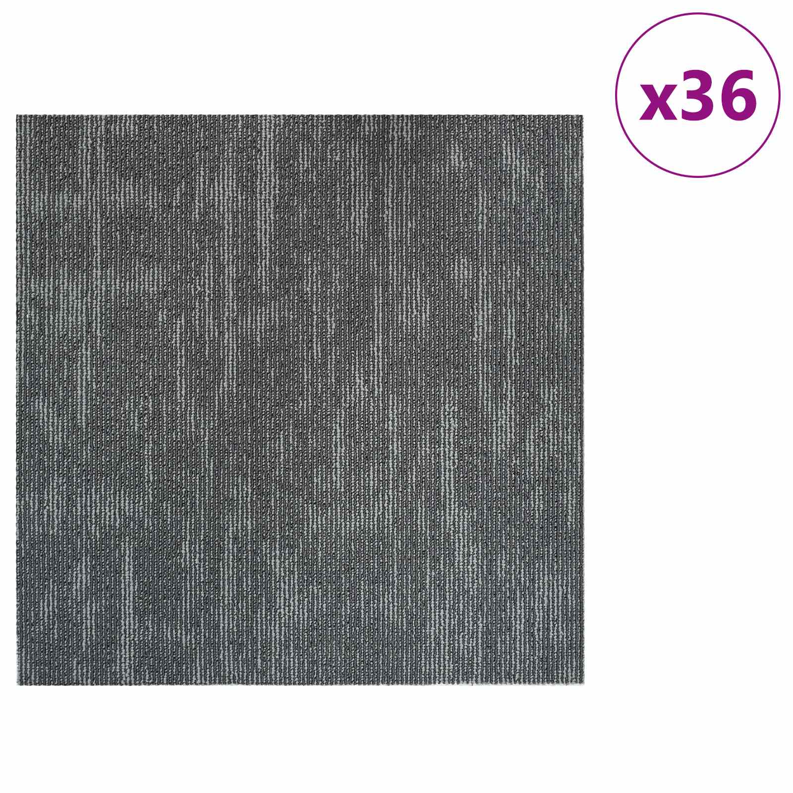 Szőnyegcsempe betonszürke 50 x 50 cm 36 pcs pp és bitumen