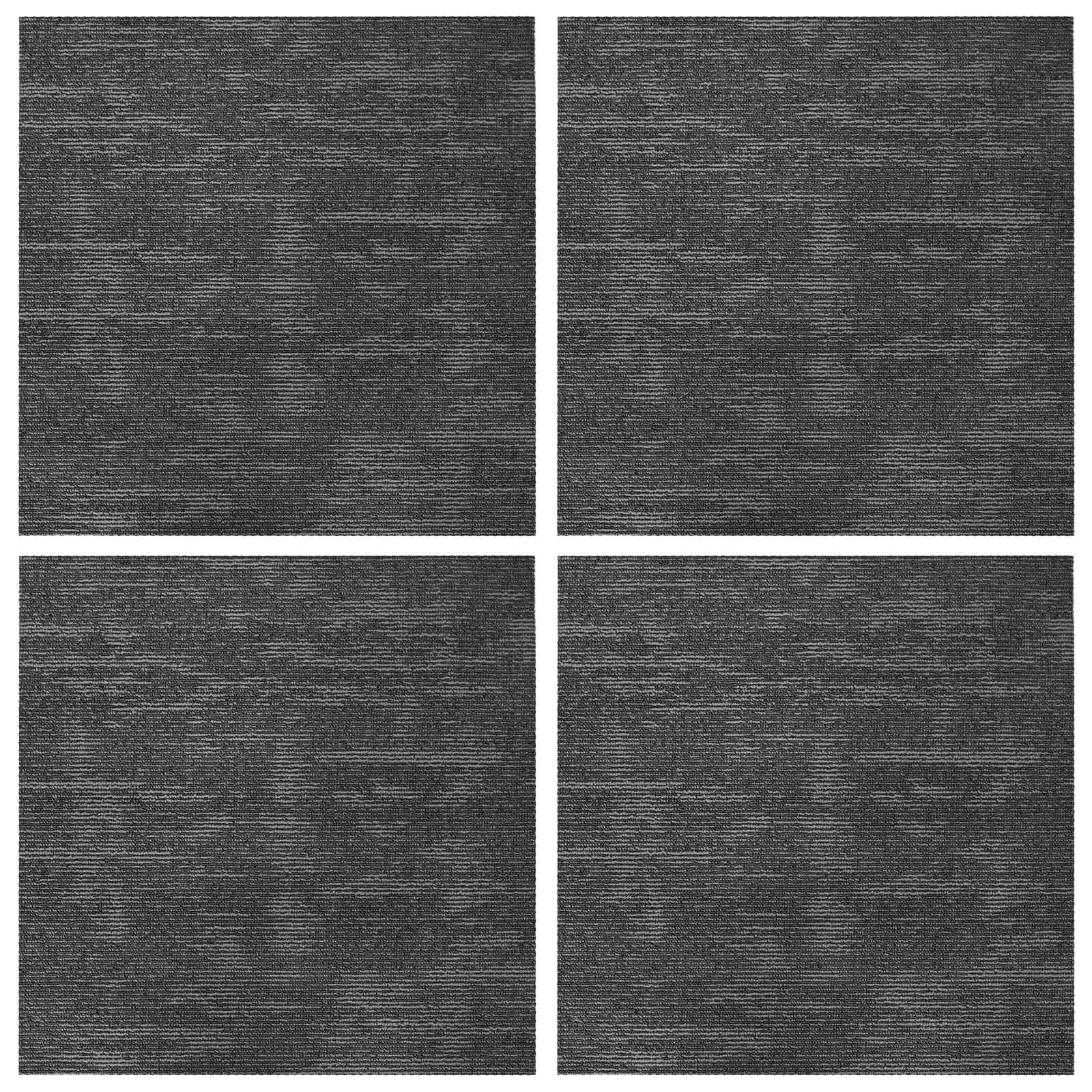 Szőnyegcsempe sötétszürke 50 x 50 cm 4 pcs pp és bitumen