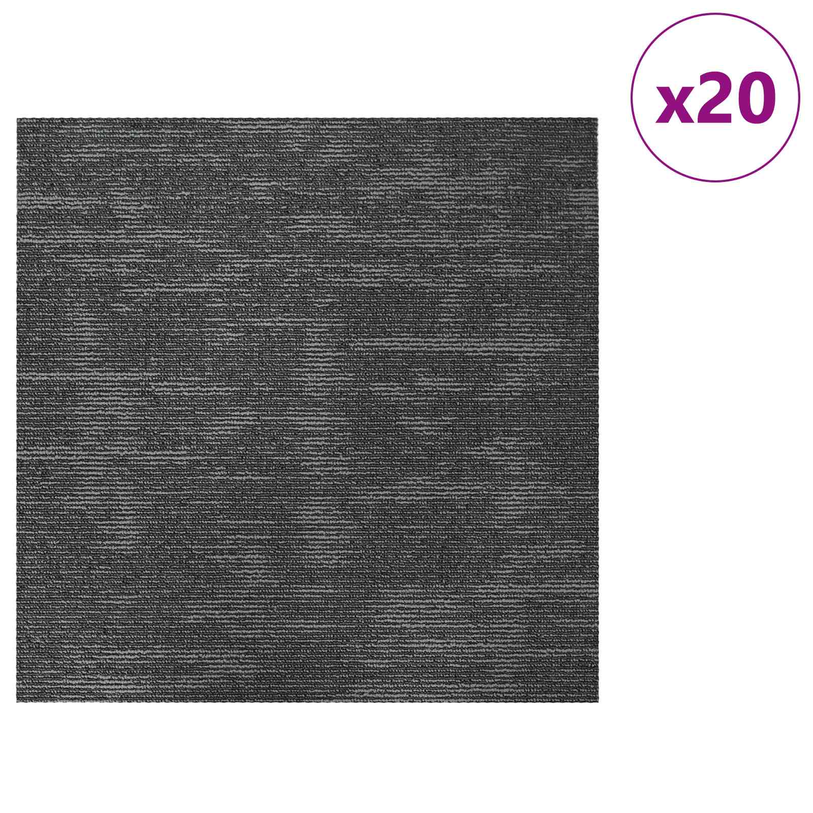 Szőnyegcsempe sötétszürke 50 x 50 cm 20 pcs pp és bitumen