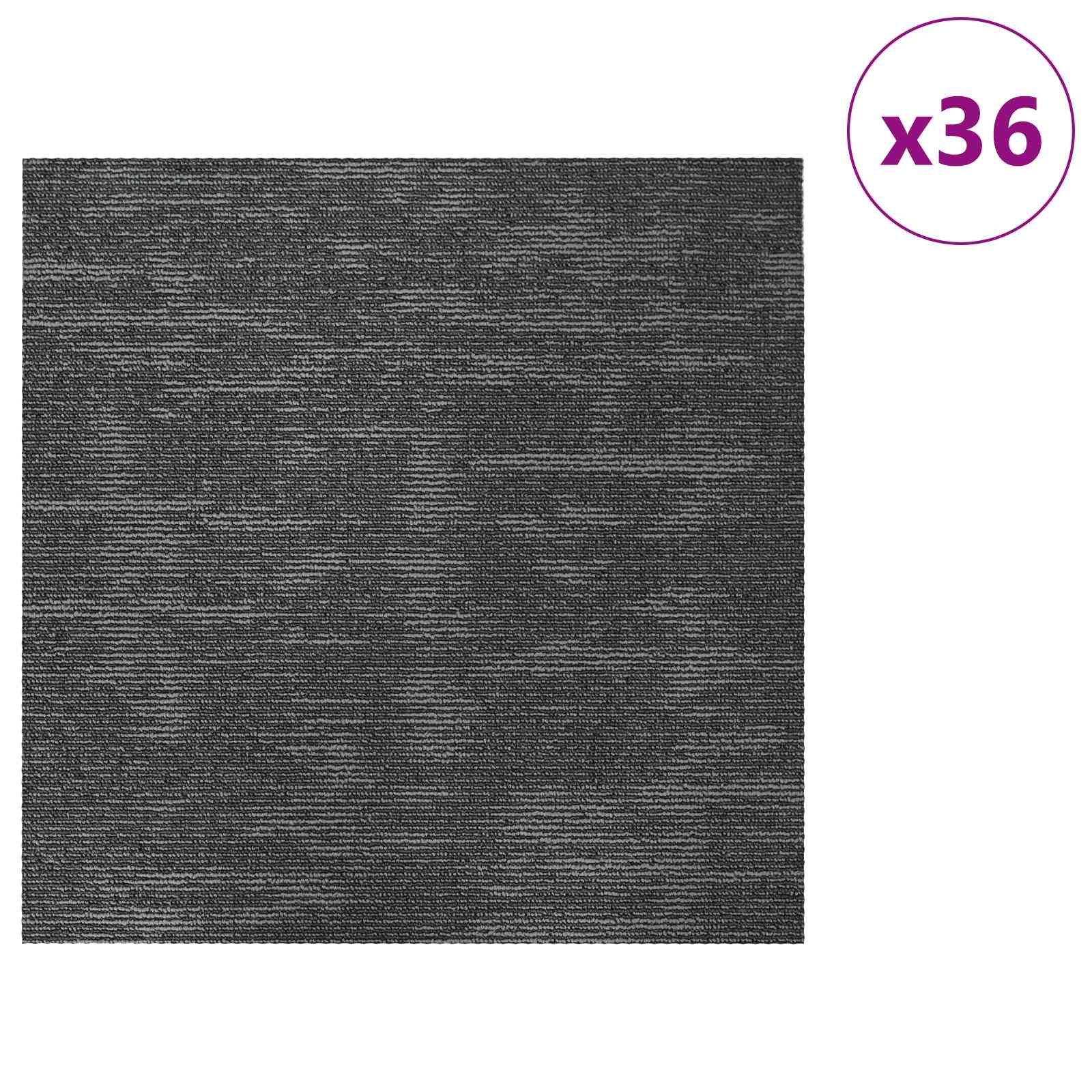 Szőnyegcsempe sötétszürke 50 x 50 cm 36 pcs pp és bitumen