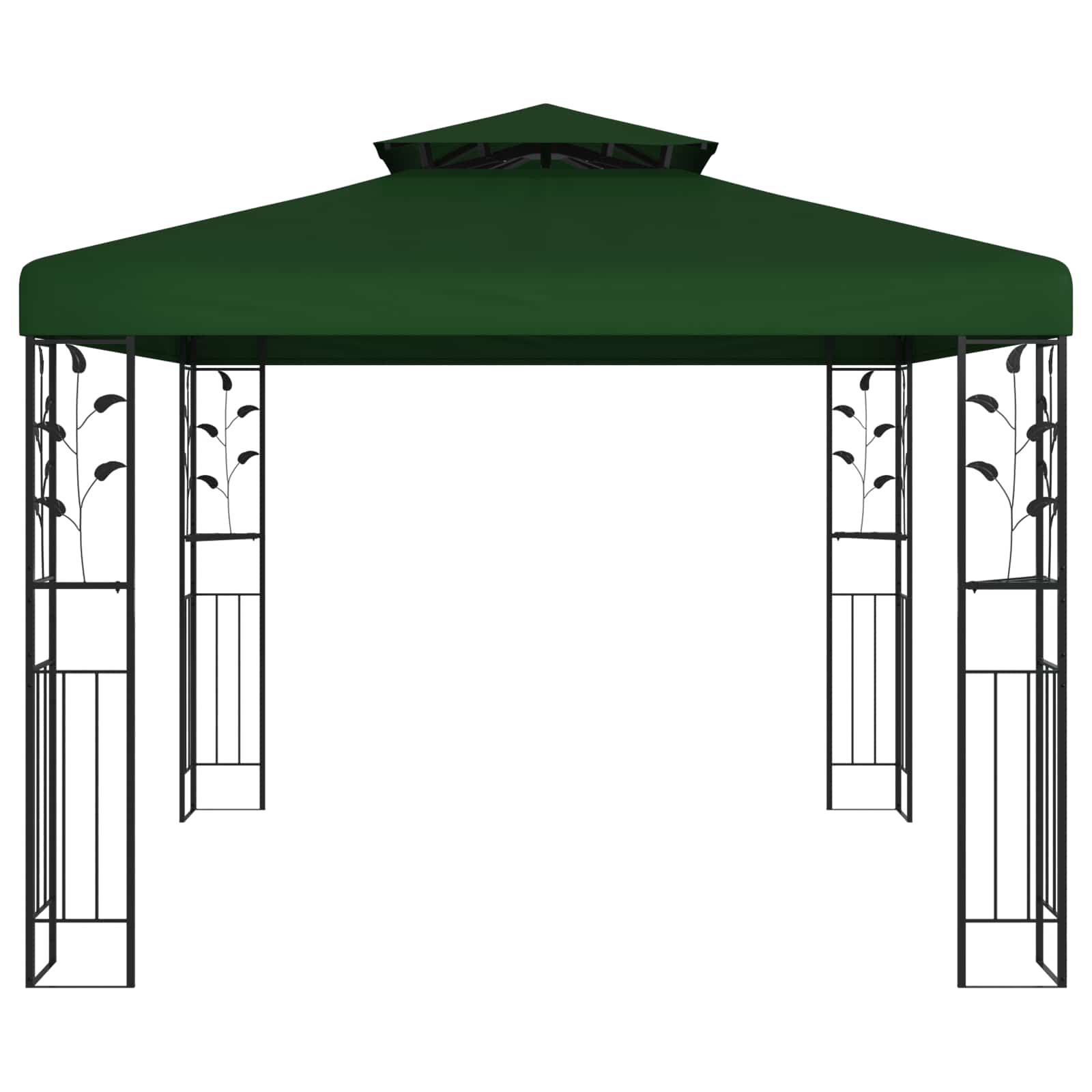 Pavilon 3 x 3 x 2,68 m zöld poliészter és acél
