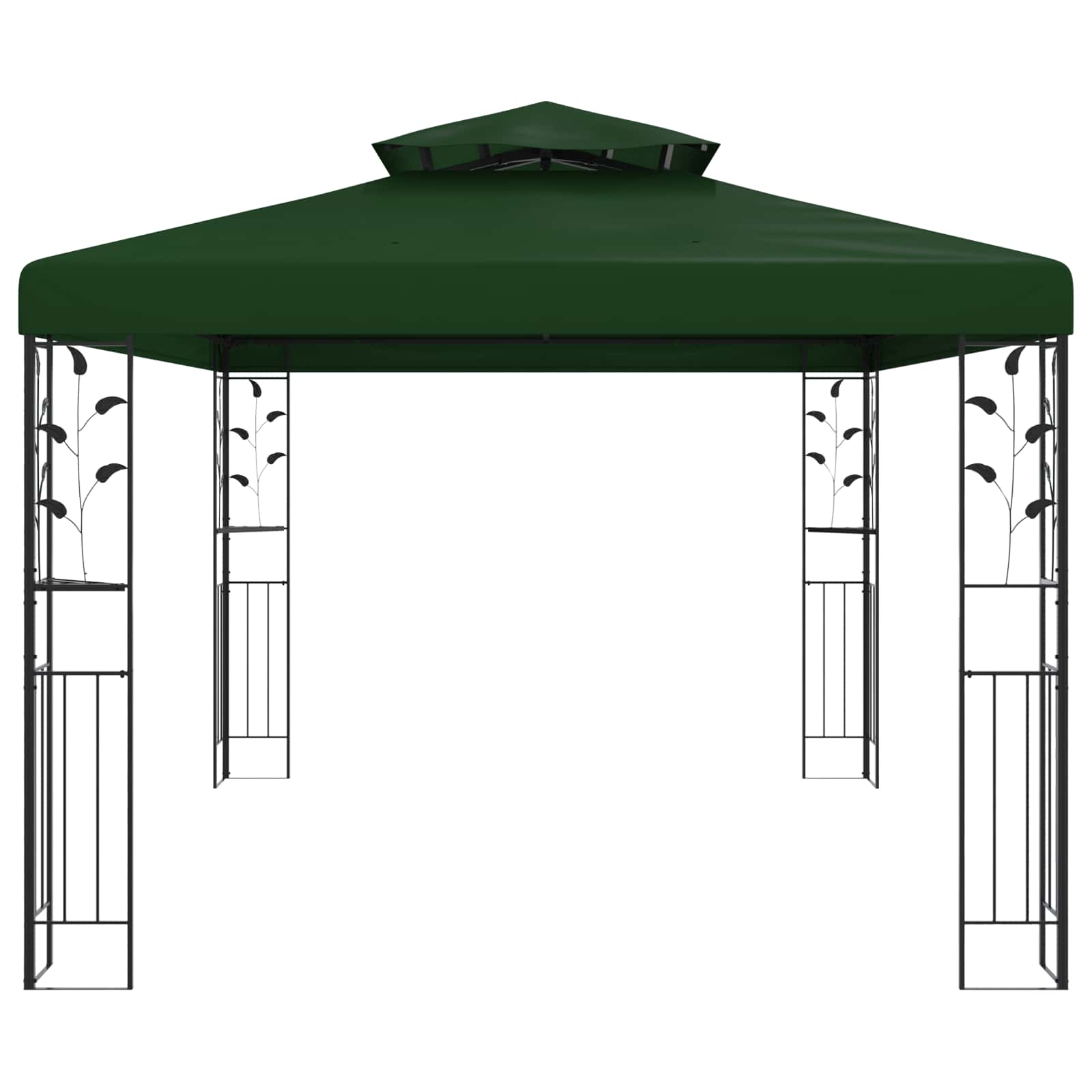 Pavilon 3,97 x 2,96 x 2,68 m zöld poliészter és acél