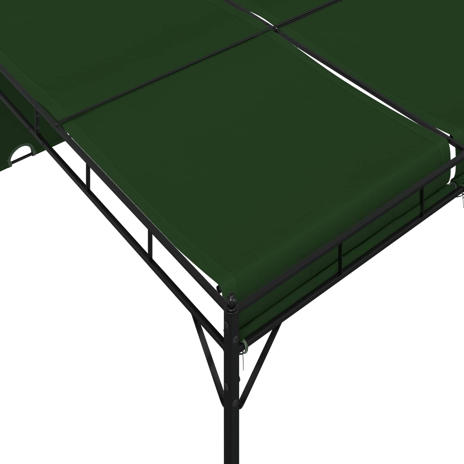 Pavilon 4 x 3 x 2,3 m zöld poliészter és acél