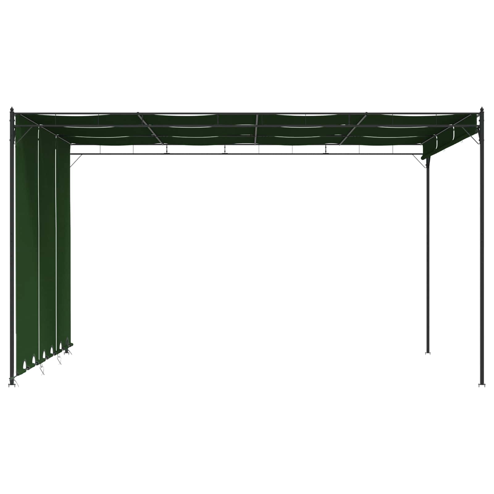 Pavilon 4 x 3 x 2,3 m zöld poliészter és acél