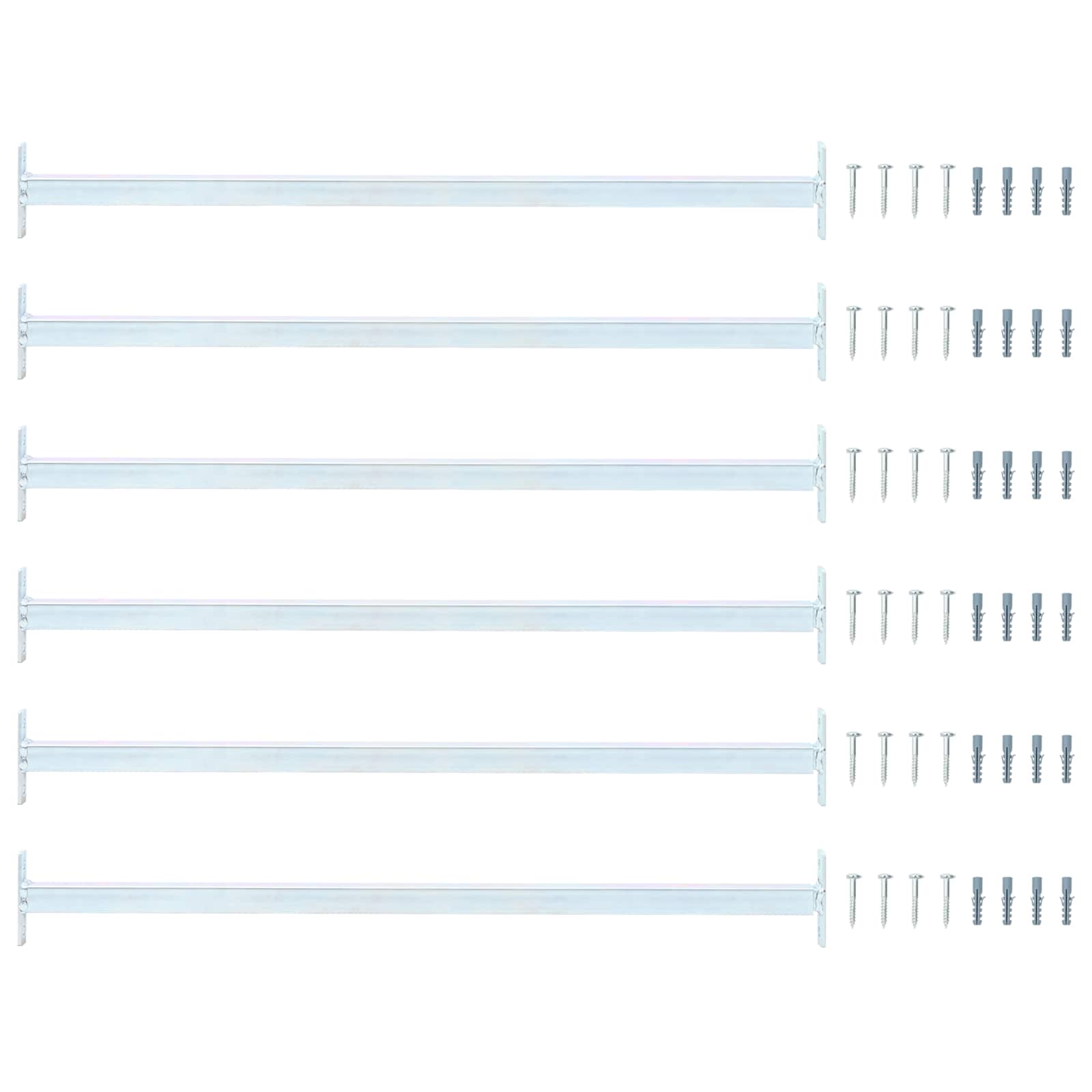 Állítható ablakbiztonsági rúd 6 pcs ezüst acél
