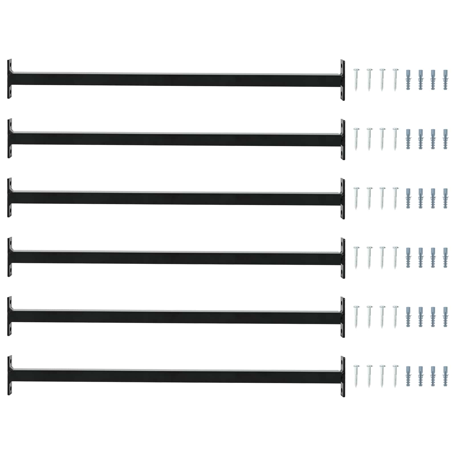 Állítható ablakbiztonsági rúd 6 pcs fekete acél