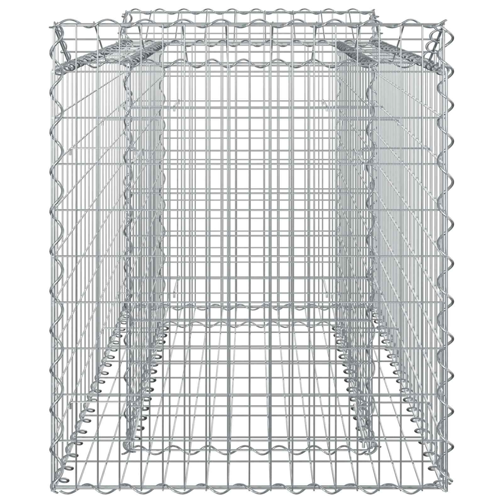 Gabion emelt ágy ezüst 50 x 100 x 60 cm horganyzott acél