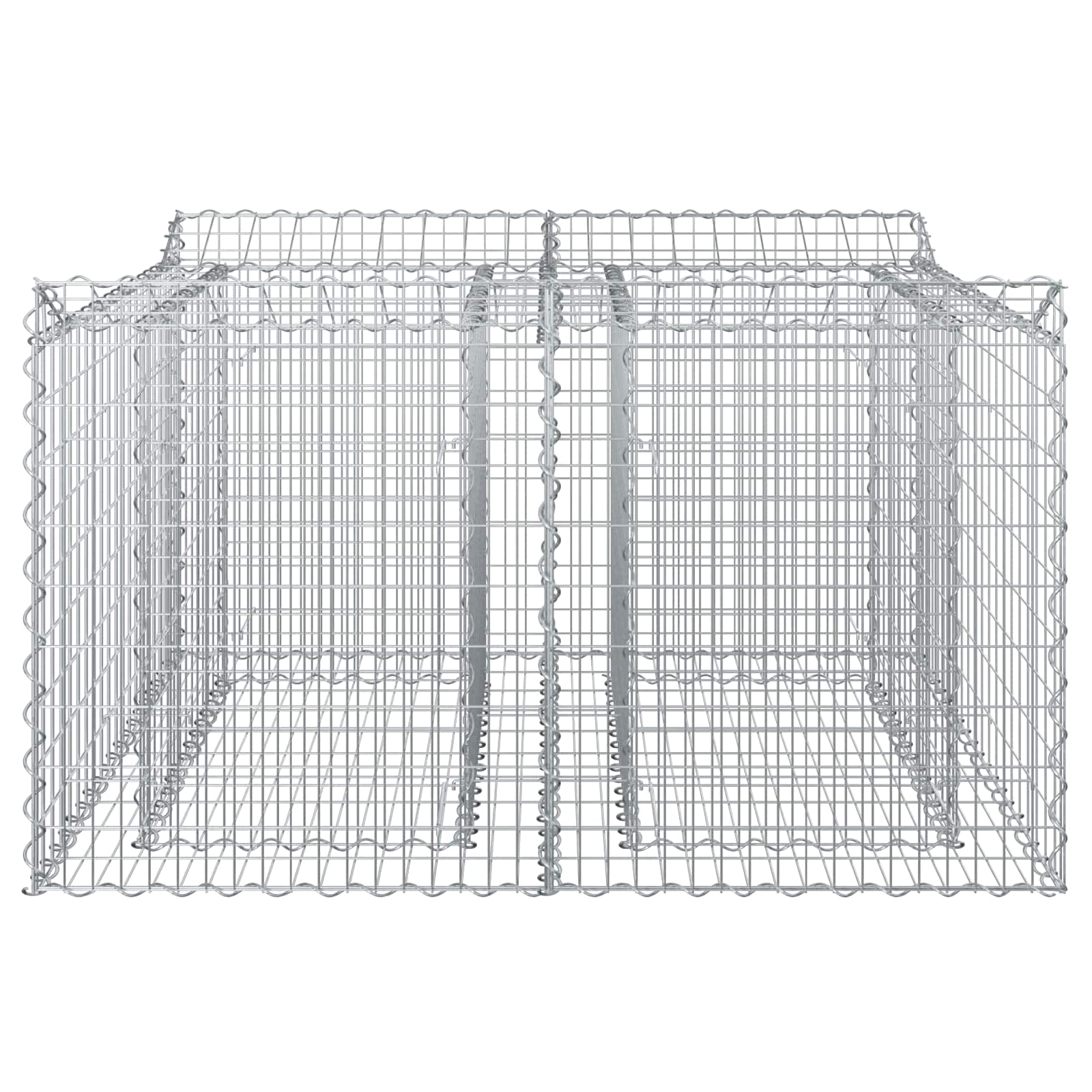 Gabion emelt ágy ezüst 100 x 100 x 60 cm horganyzott acél