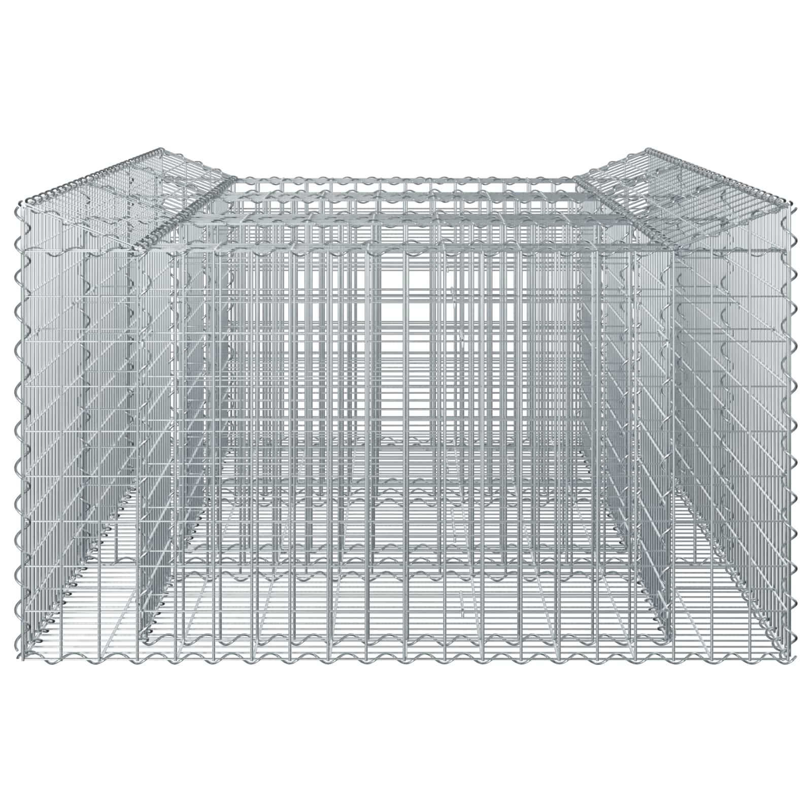 Gabion emelt ágy ezüst 150 x 100 x 60 cm horganyzott acél