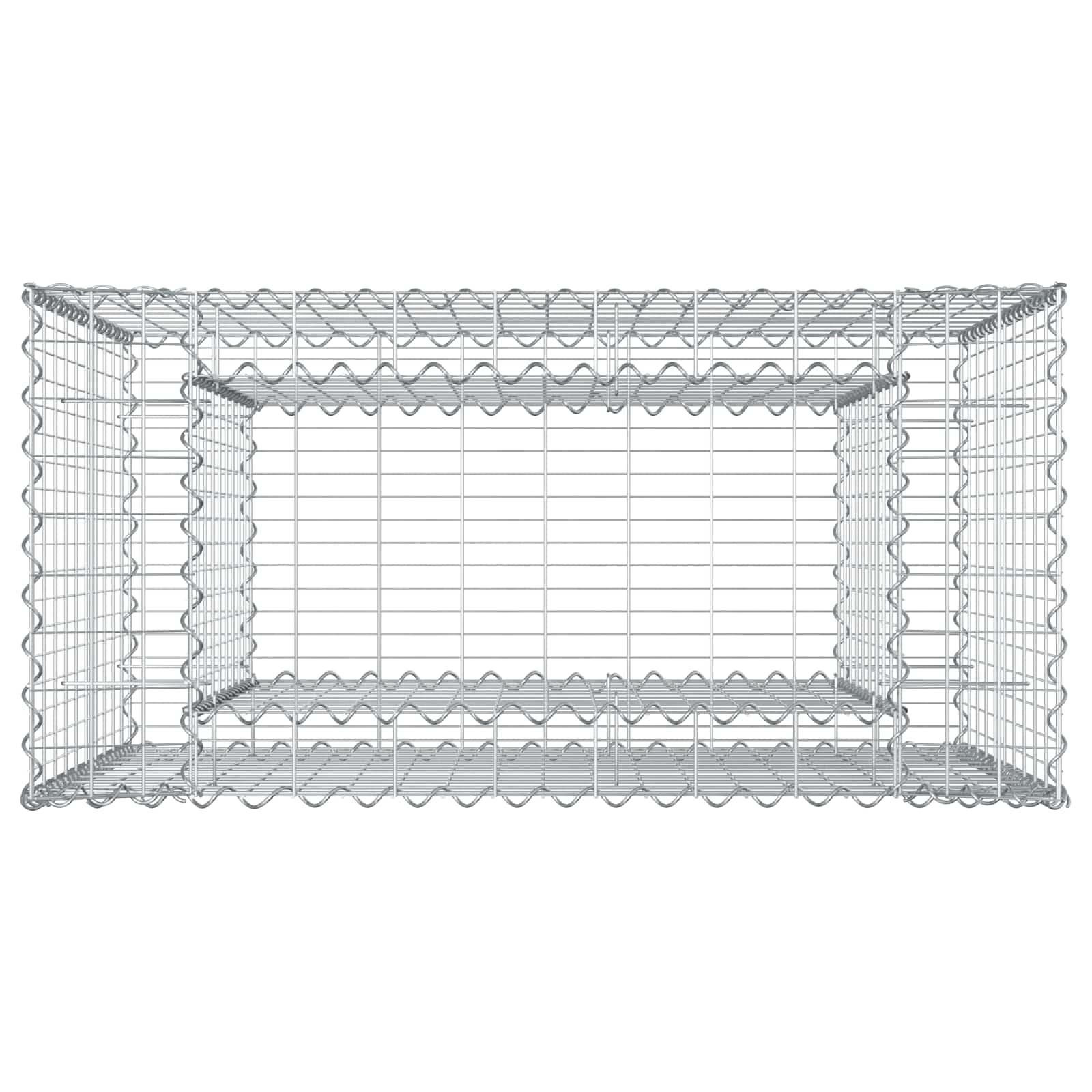 Gabion emelt ágy ezüst 50 x 100 x 100 cm horganyzott acél