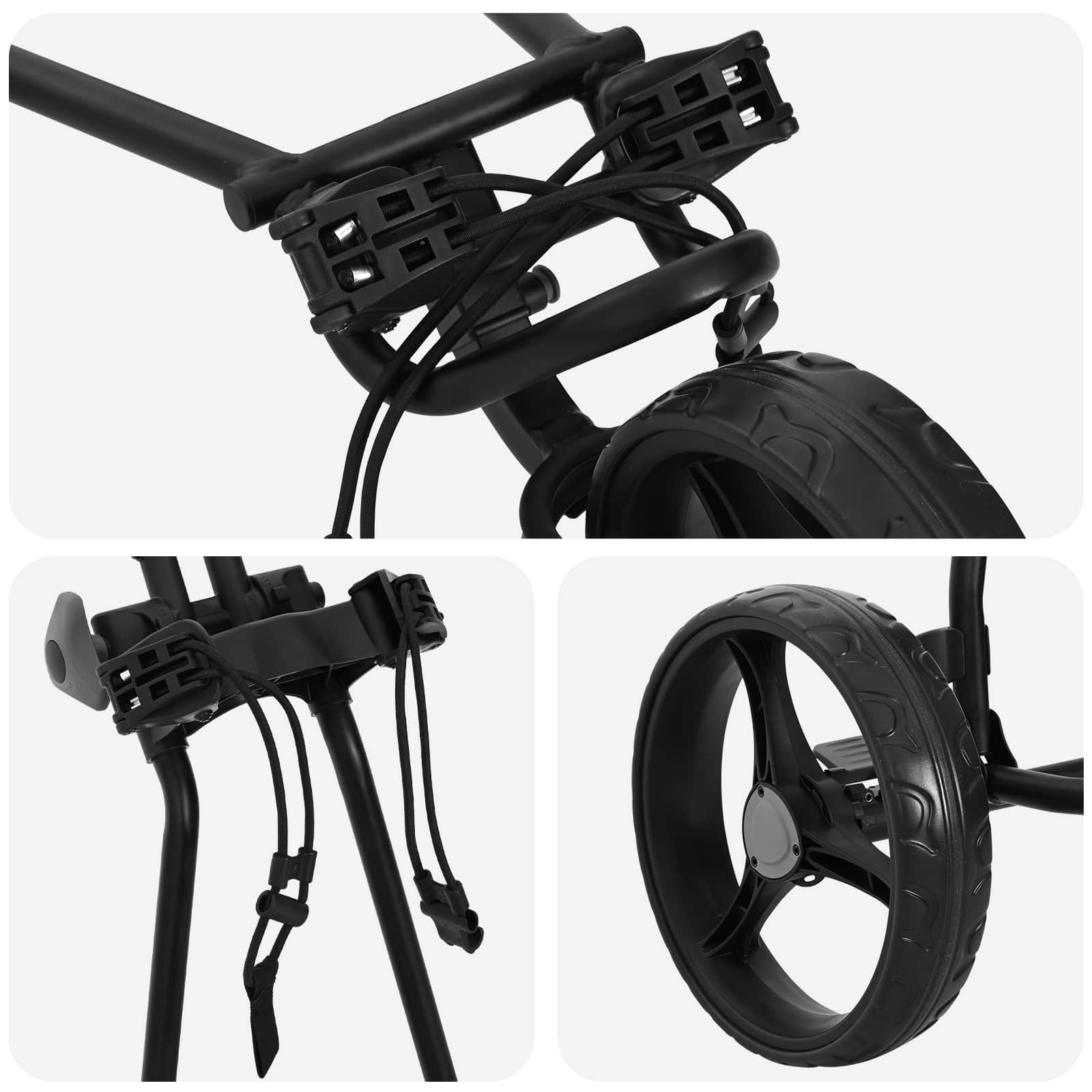 Golf kocsi fekete 95 x 60 x 130 cm vas