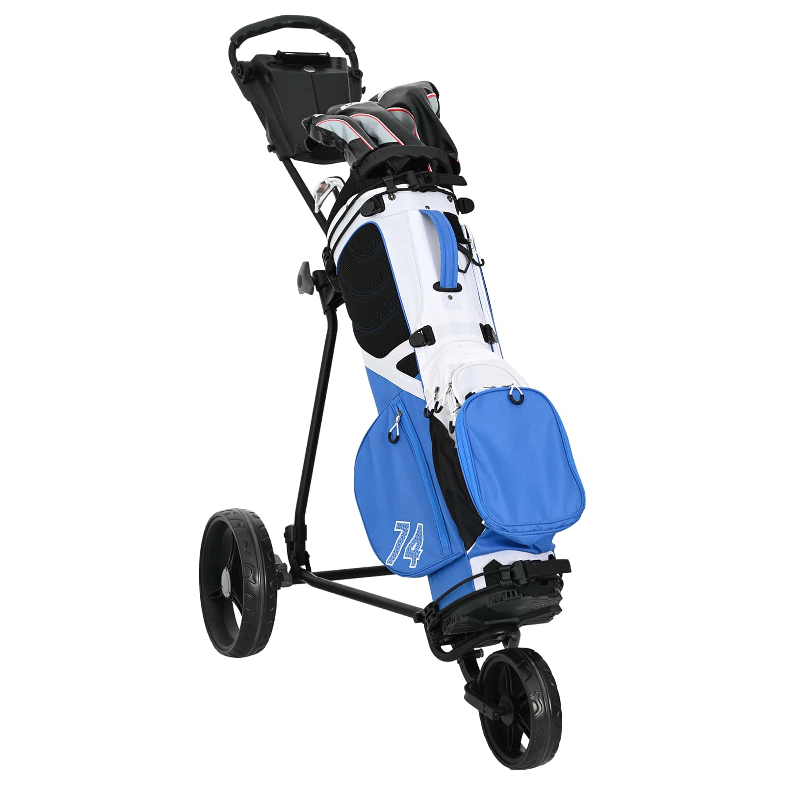 Golf kocsi fekete 95 x 60 x 130 cm vas