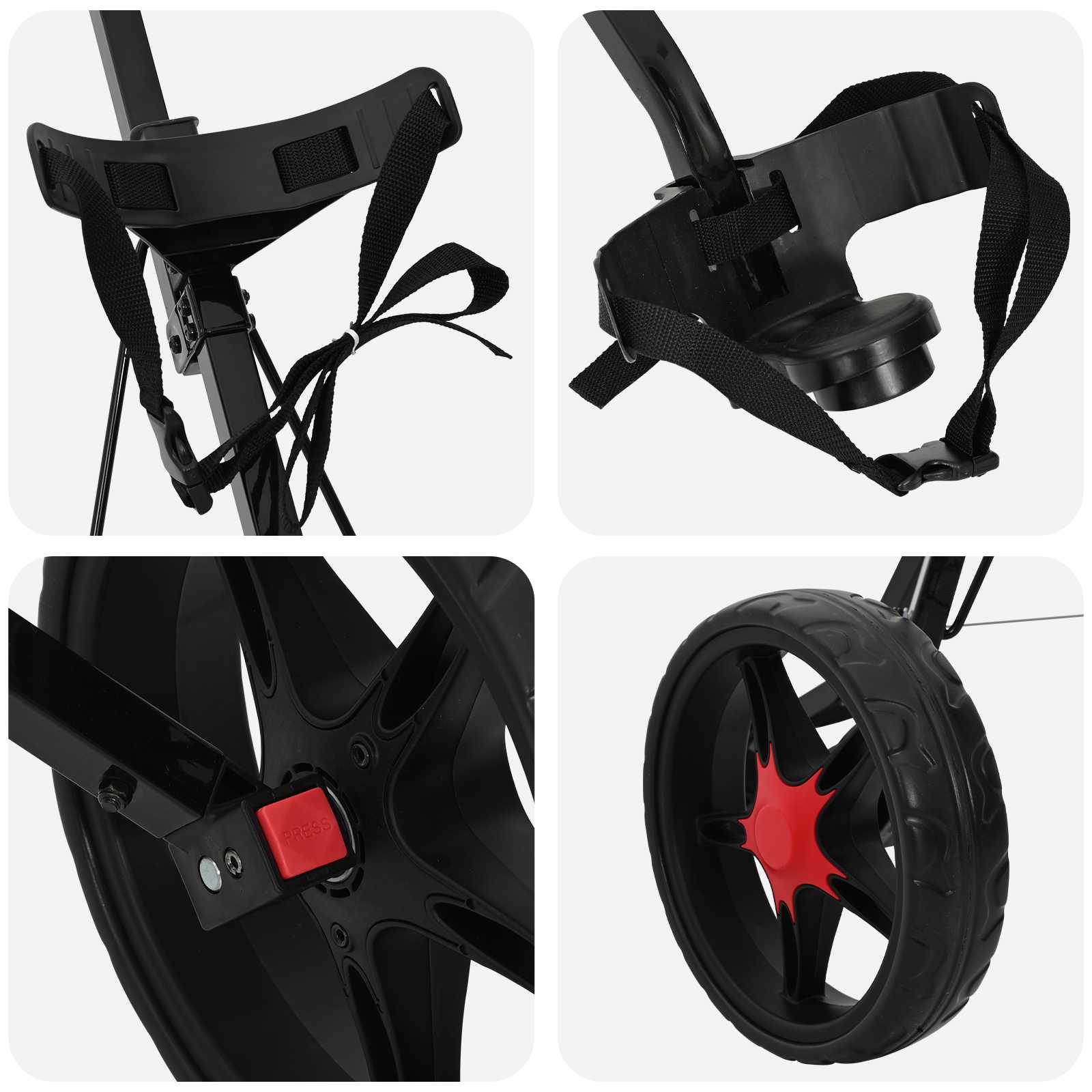 Golf kocsi fekete 66 x 65 x 112 cm vas