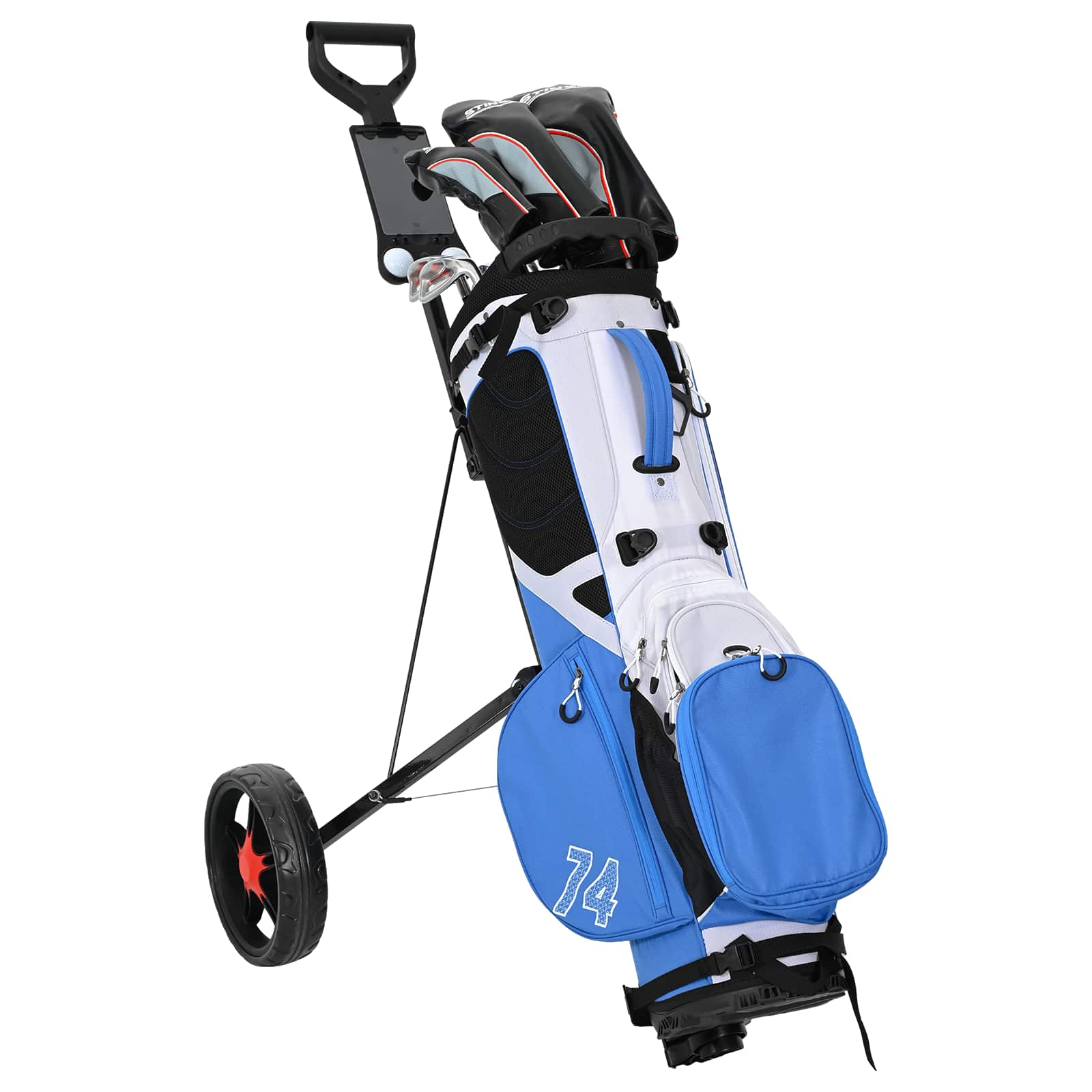 Golf kocsi fekete 66 x 65 x 112 cm vas