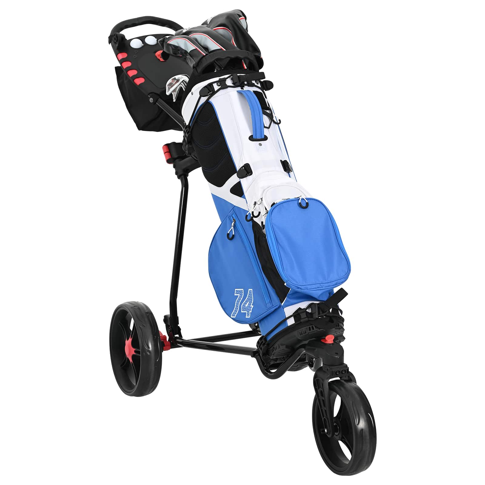 Golf kocsi fekete 110 x 60 x 132 cm vas