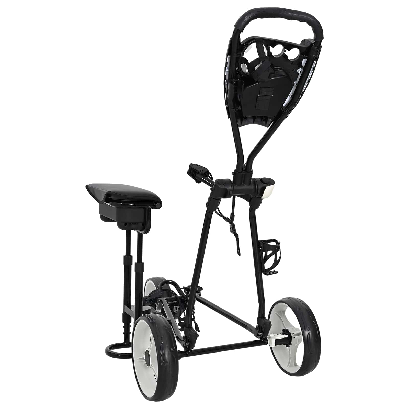 Golf kocsi üléssel fekete és fehér 100 x 60 x 130 cm vas