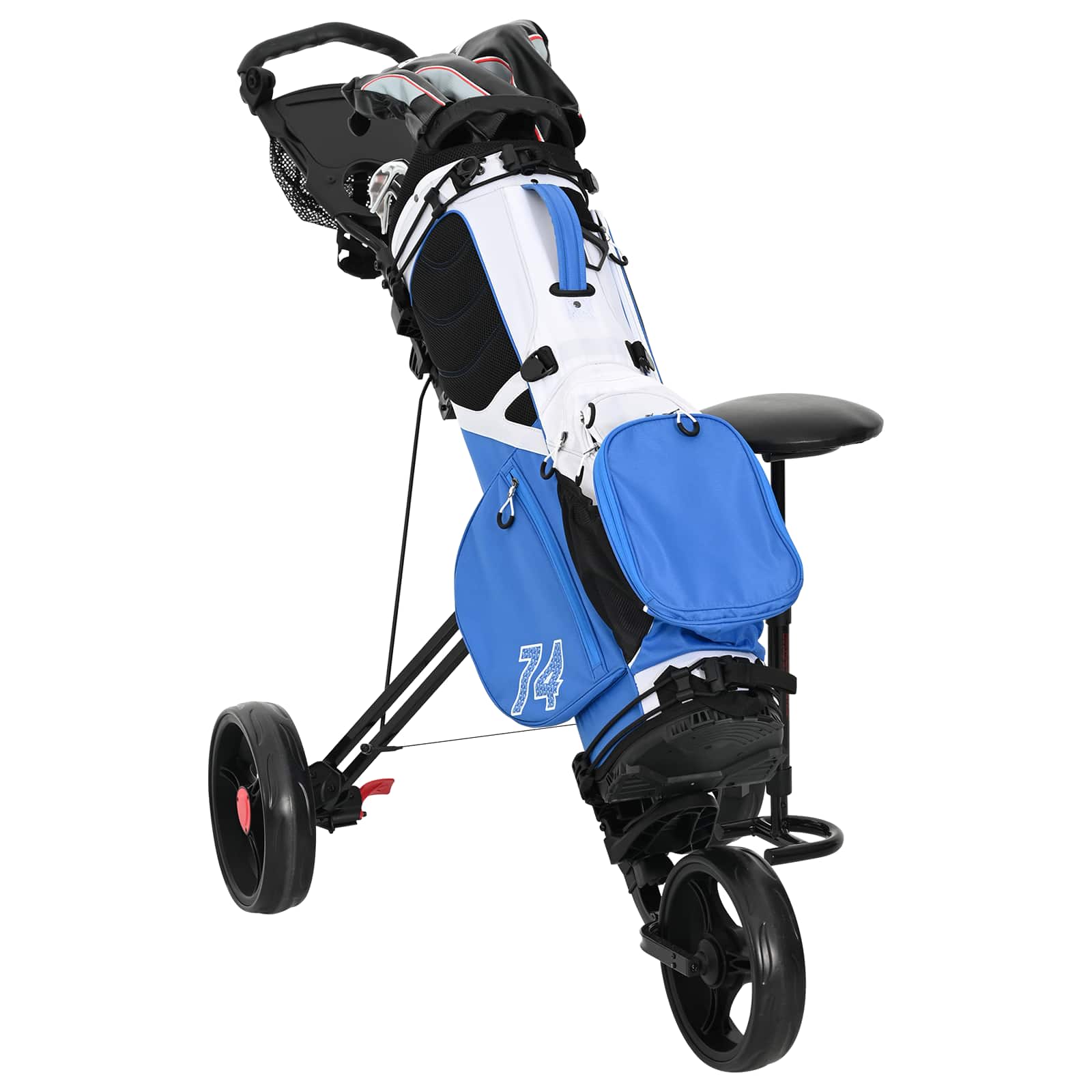 Golf kocsi üléssel fekete 95 x 69 x 114 cm vas