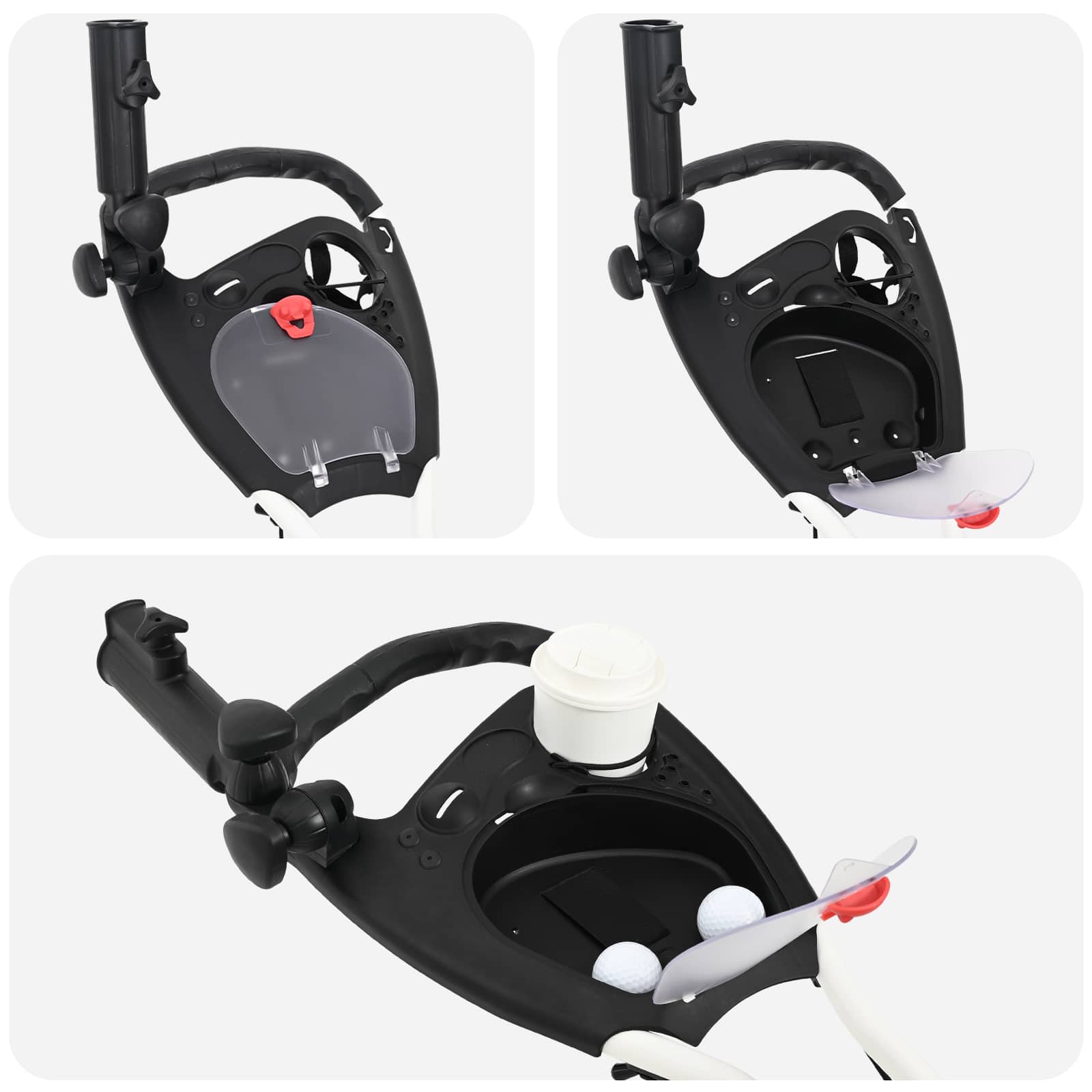 Golf kocsi fekete és fehér 100 x 69 x 114 cm alumínium