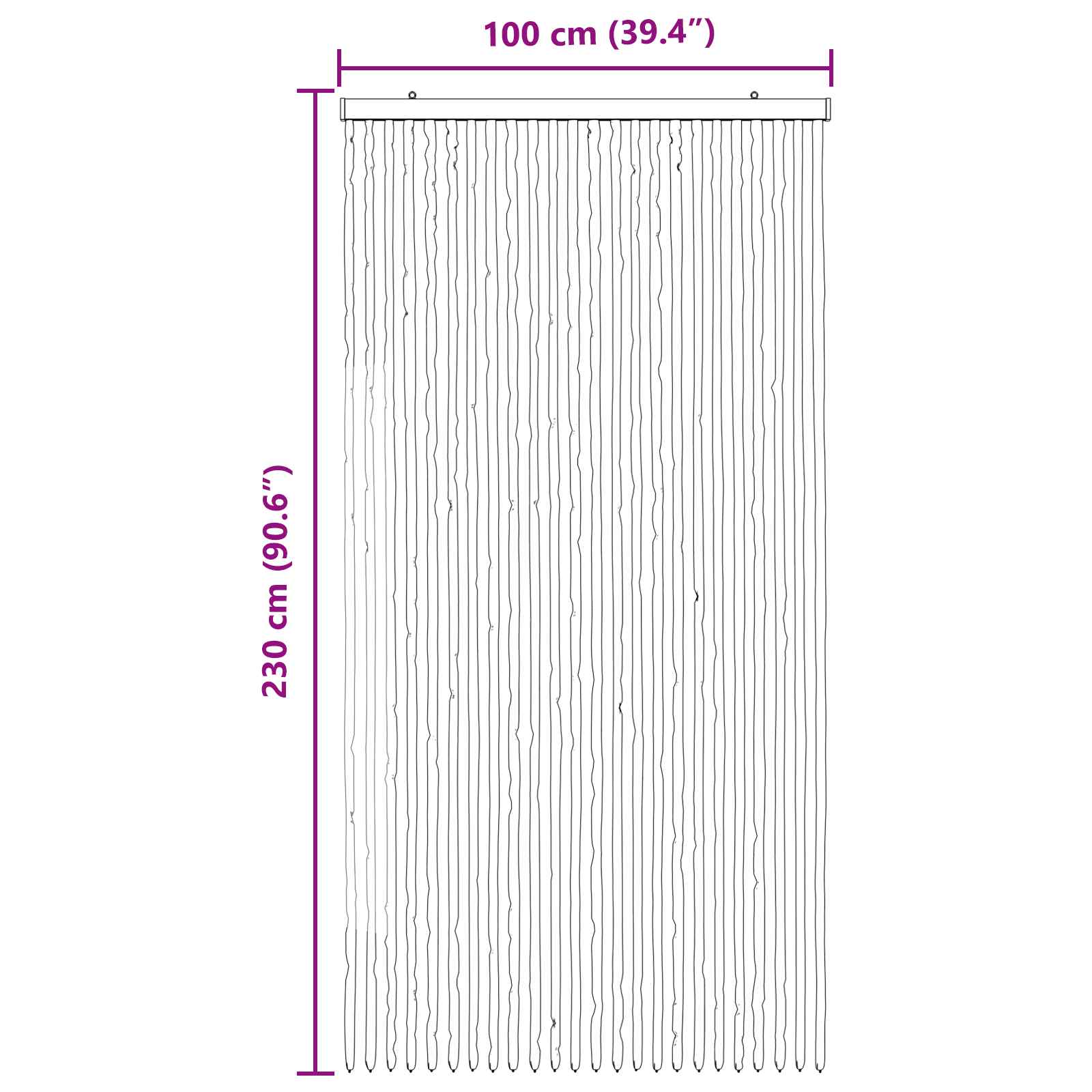 Rovar függöny chenille világosszürke és fehér 100 x 230 cm