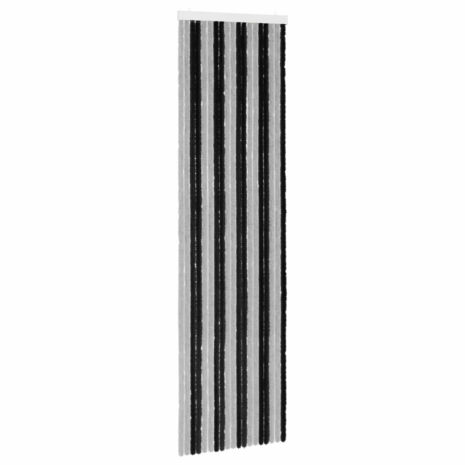 Rovar függöny chenille szürke és fekete 56 x 200 cm 100% pp