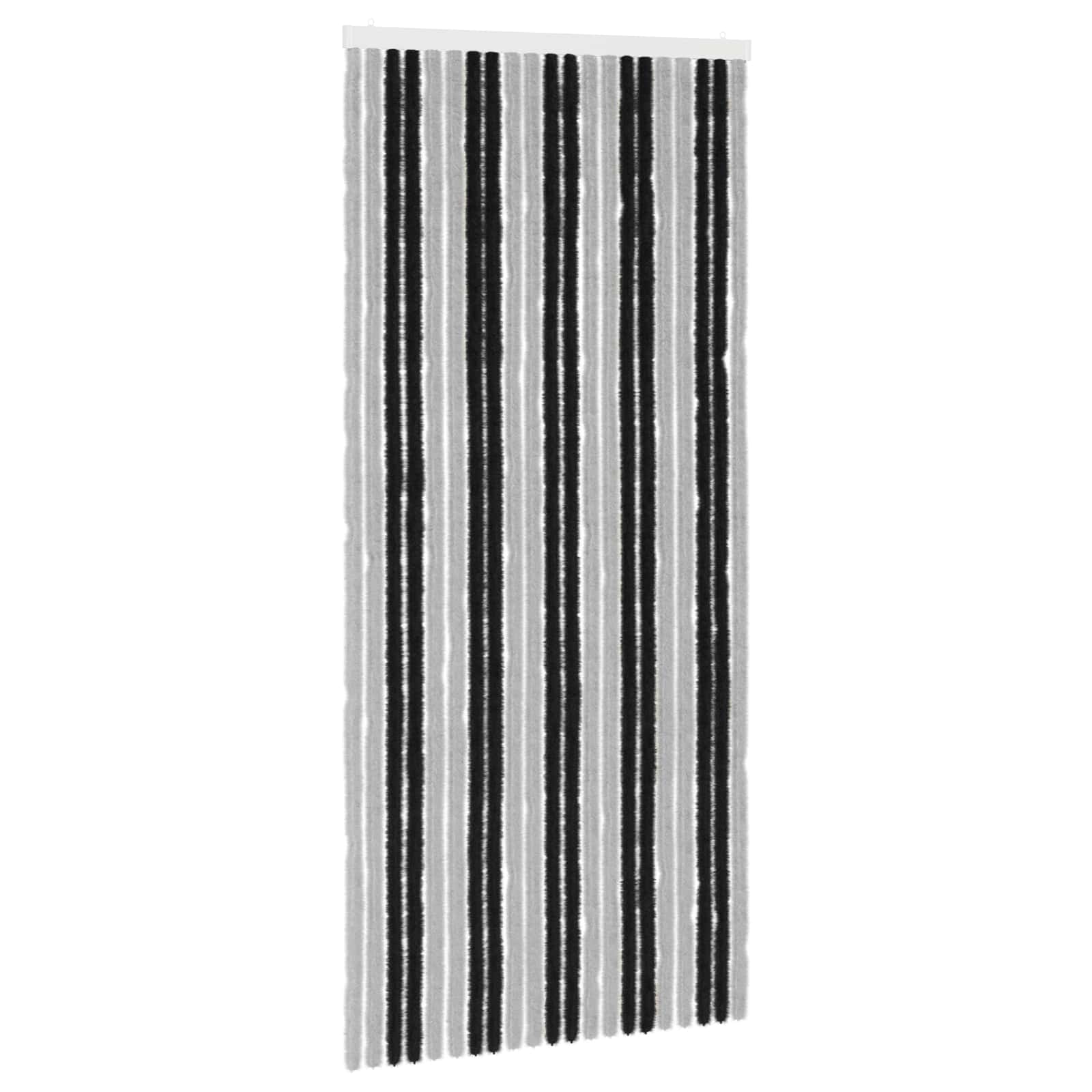 Rovar függöny chenille szürke és fekete 90 x 200 cm 100% pp