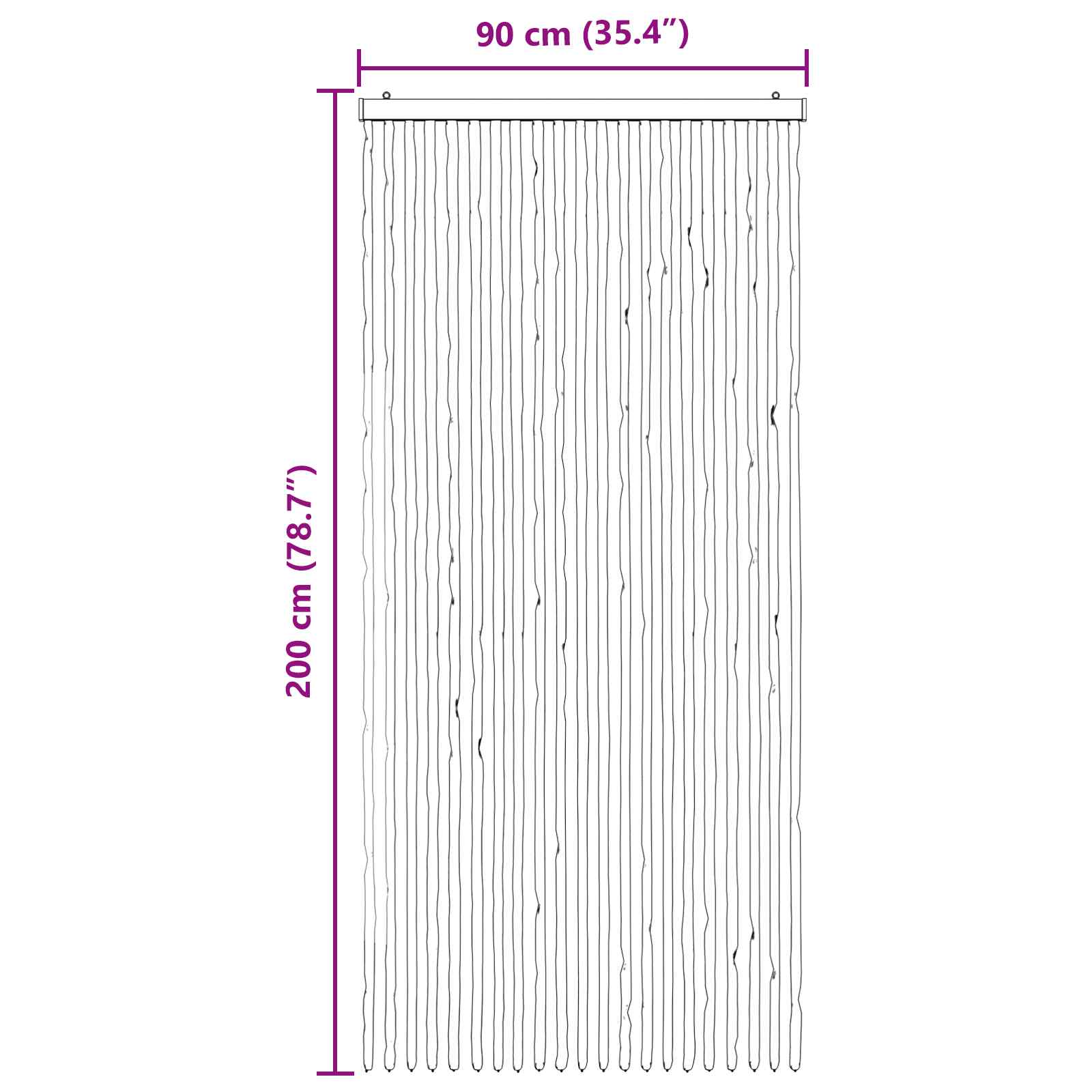 Rovar függöny chenille szürke és fekete 90 x 200 cm 100% pp