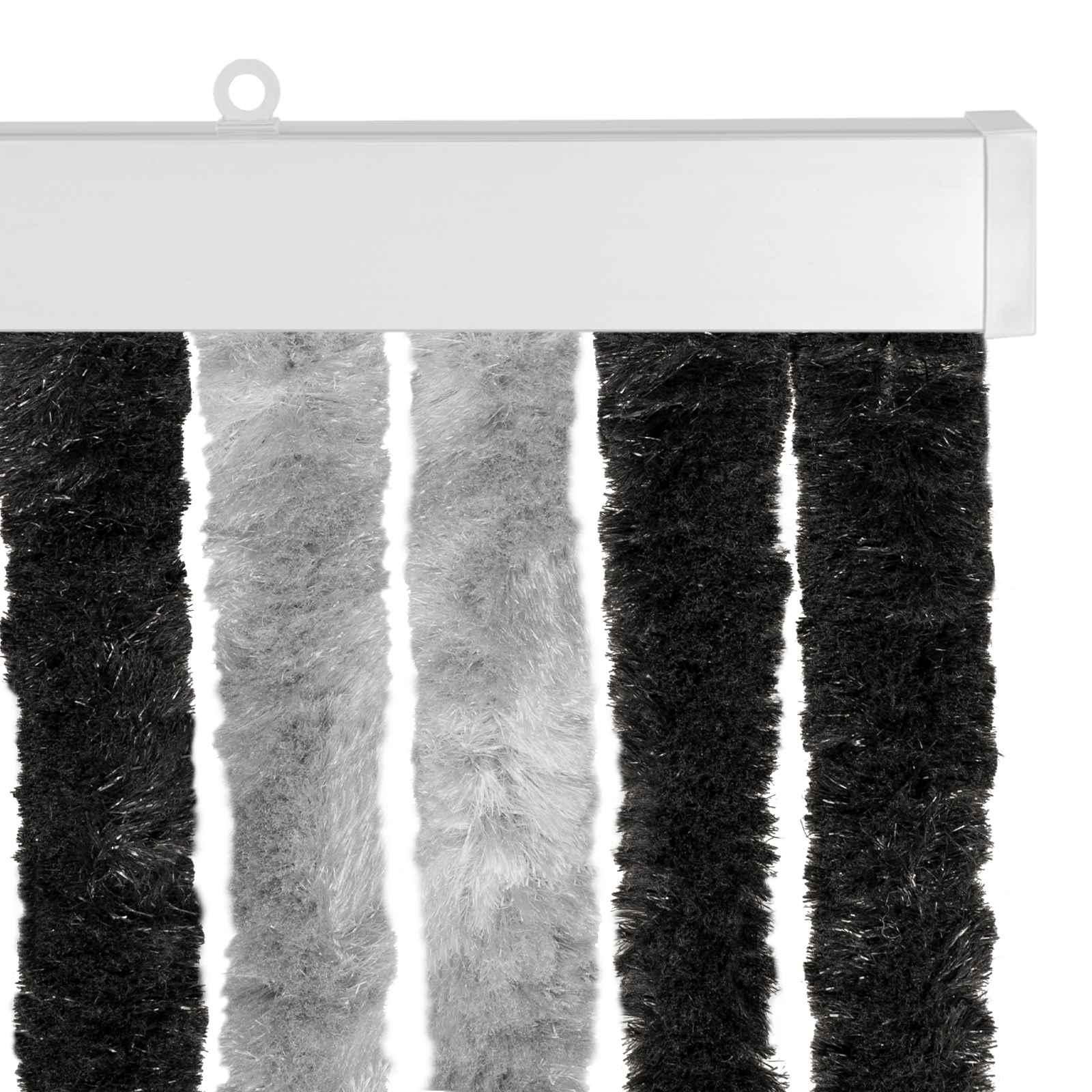 Rovar függöny chenille szürke és fekete 90 x 220 cm 100% pp