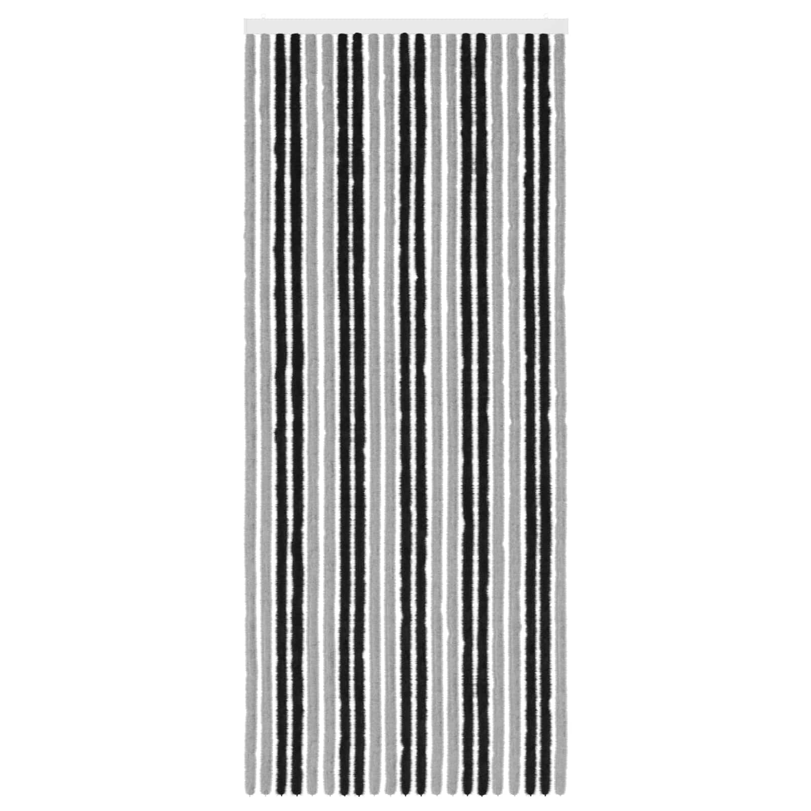 Rovar függöny chenille szürke és fekete 90 x 220 cm 100% pp