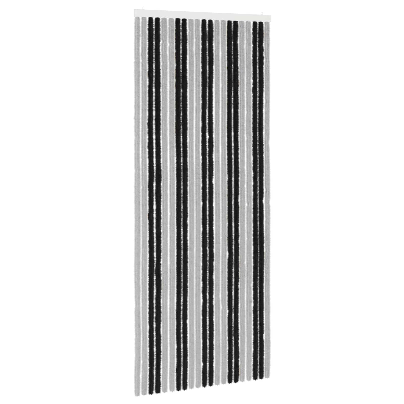 Rovar függöny chenille szürke és fekete 90 x 220 cm 100% pp
