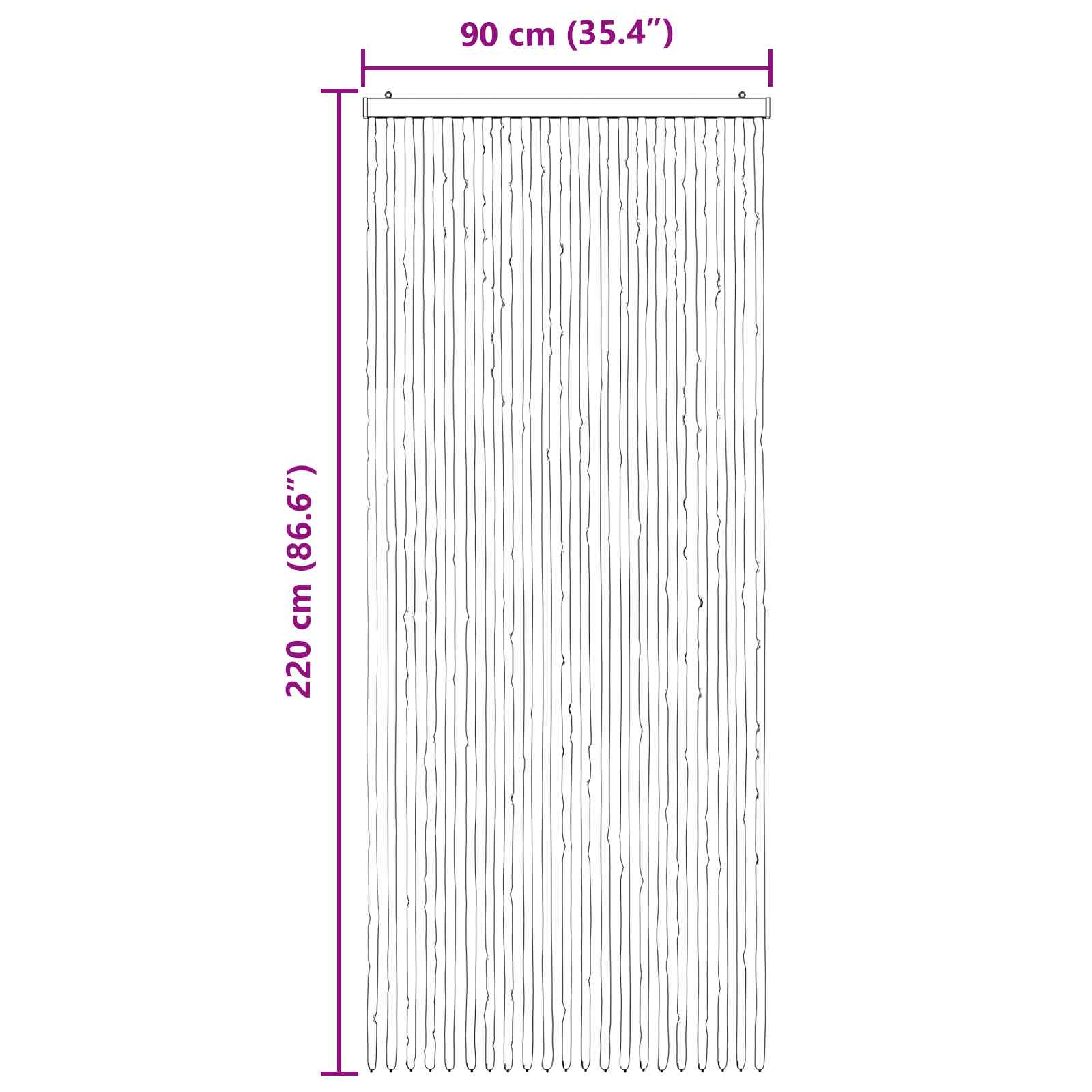 Rovar függöny chenille szürke és fekete 90 x 220 cm 100% pp