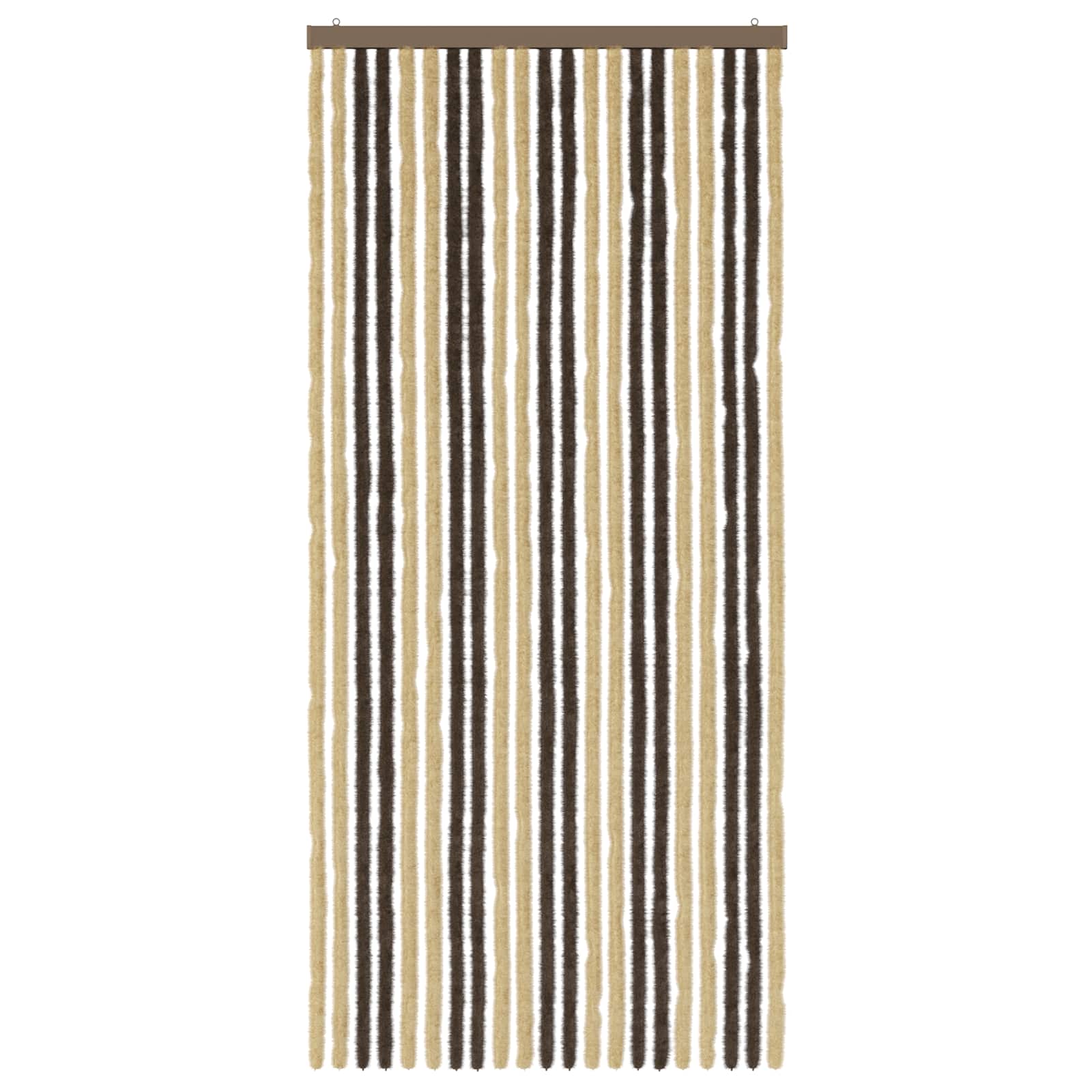 Rovar függöny chenille sötétbarna és bézs 90 x 200 cm 100% pp