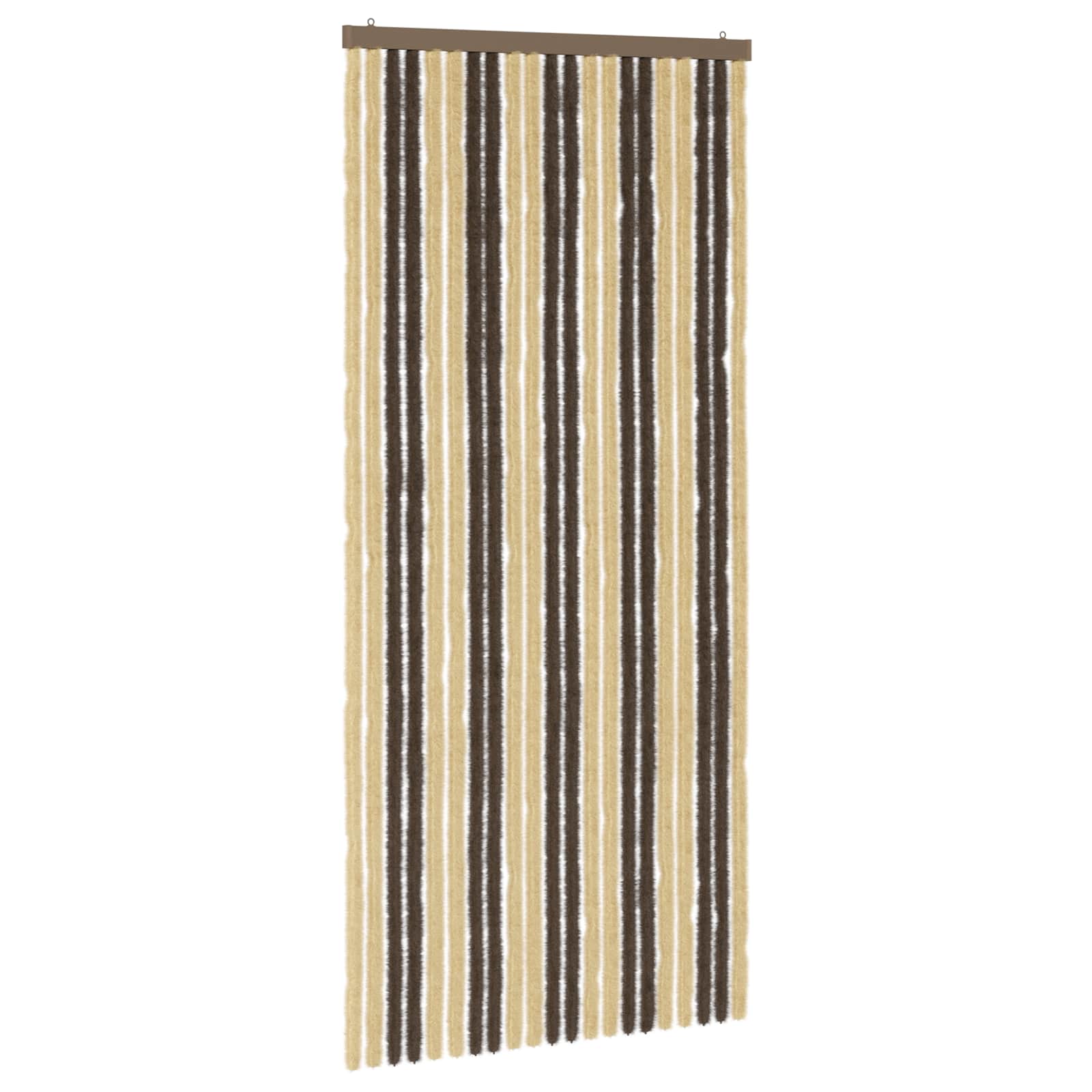 Rovar függöny chenille sötétbarna és bézs 90 x 200 cm 100% pp
