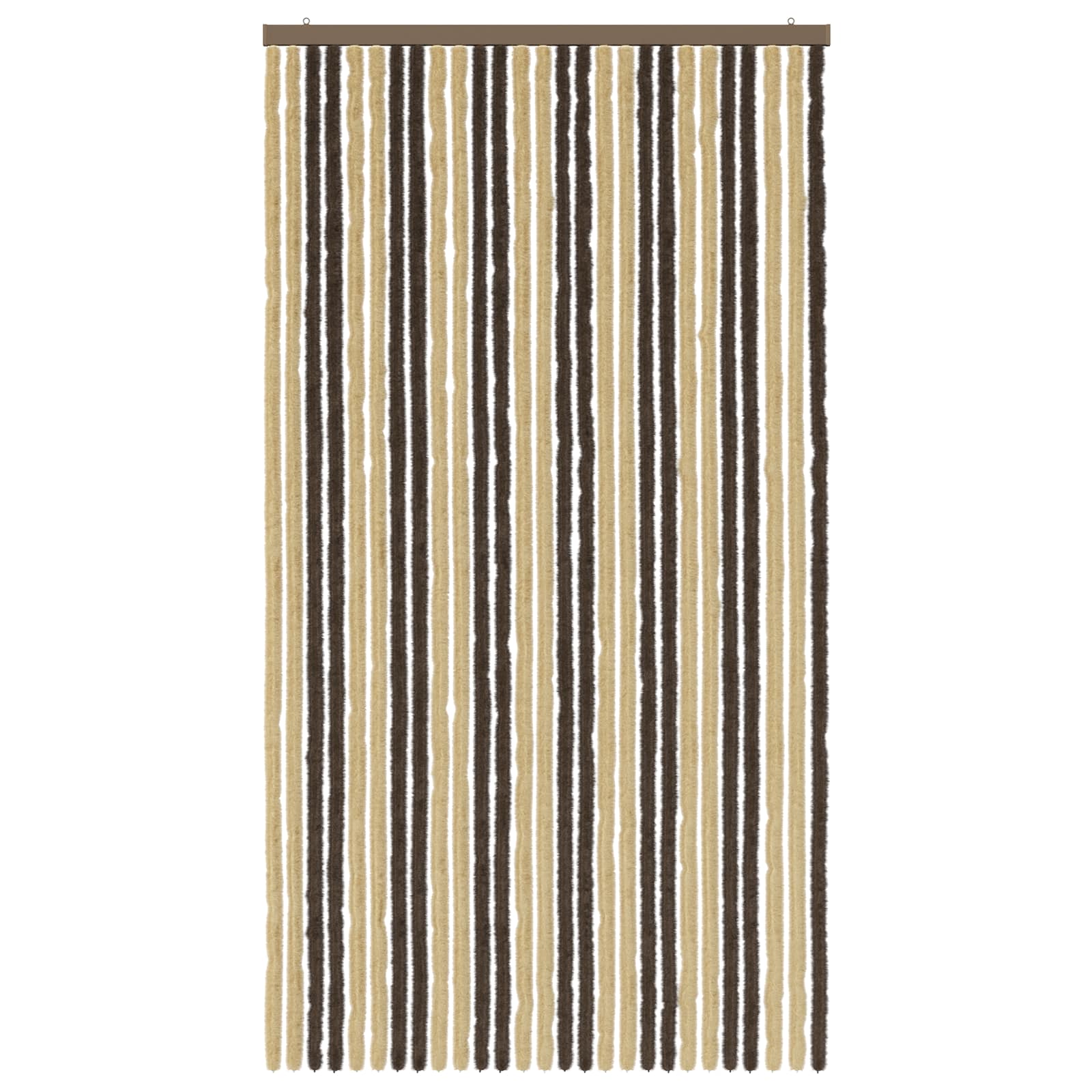 Rovar függöny chenille sötétbarna és bézs 118 x 220 cm 100% pp