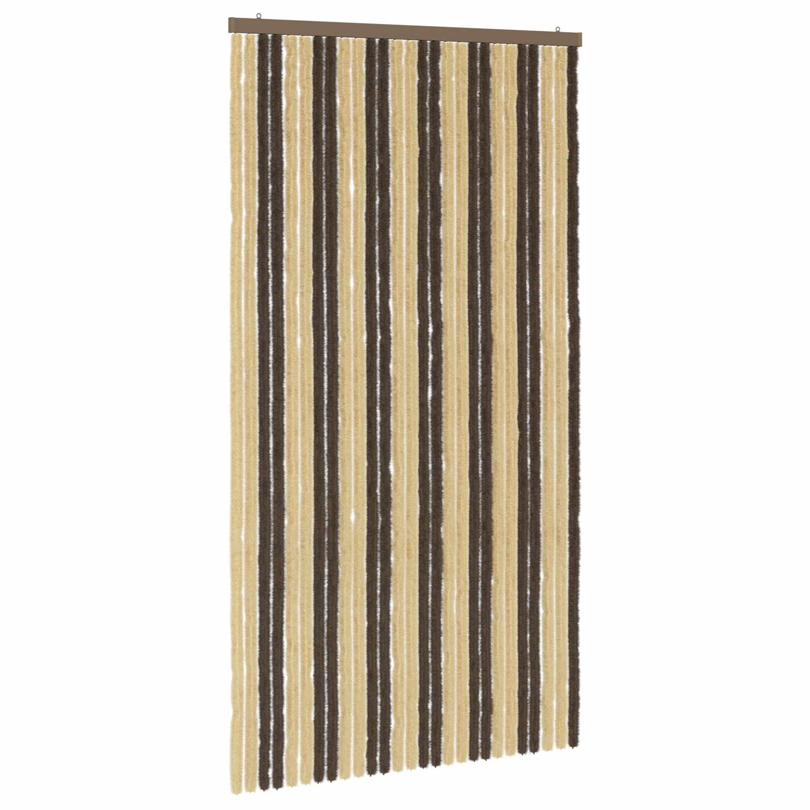 Rovar függöny chenille sötétbarna és bézs 118 x 220 cm 100% pp